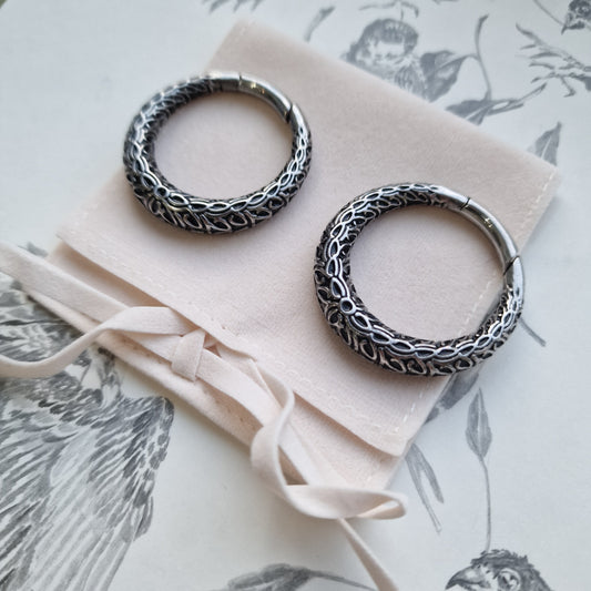 4MM 6G Silver Ivy Thorns Hangers Ear Weights