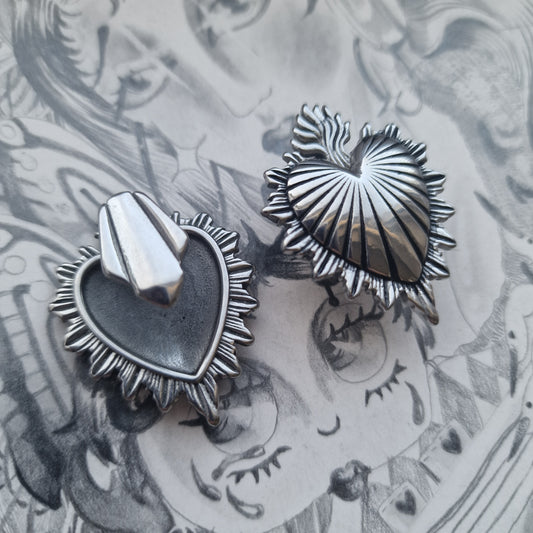 12MM 1/2inch Sacred Heart Ear Weight Hangers