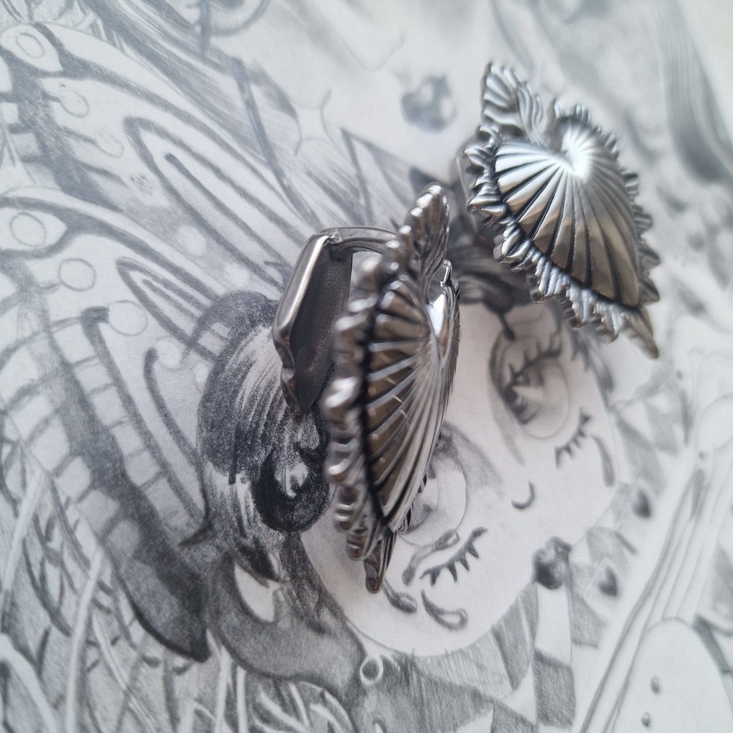 12MM 1/2inch Sacred Heart Ear Weight Hangers