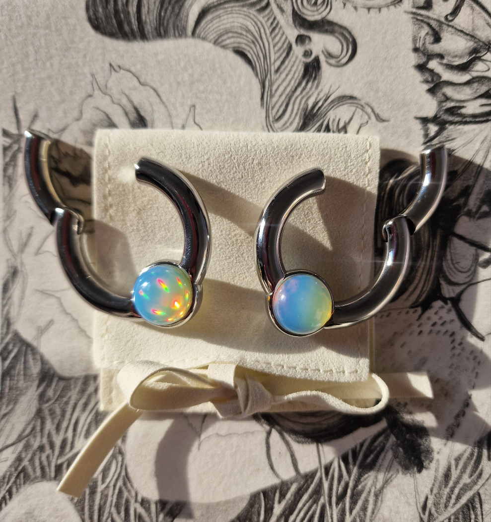 6MM 2G Opalite Aura Ear Weights