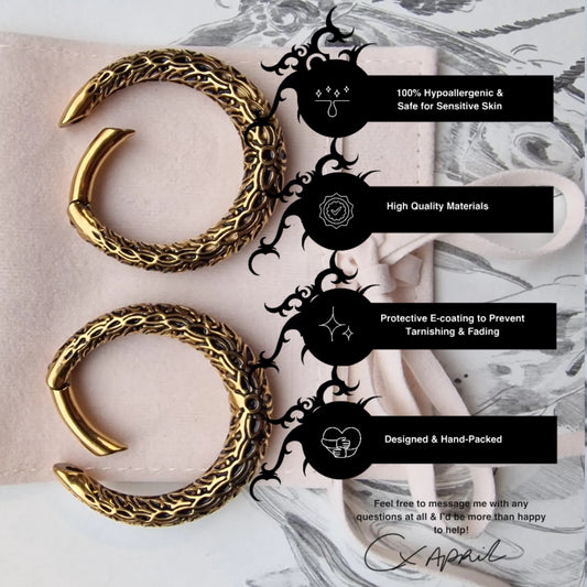 4MM 2G Sunshine Gold Ivy Thorn Hanger Ear Weights