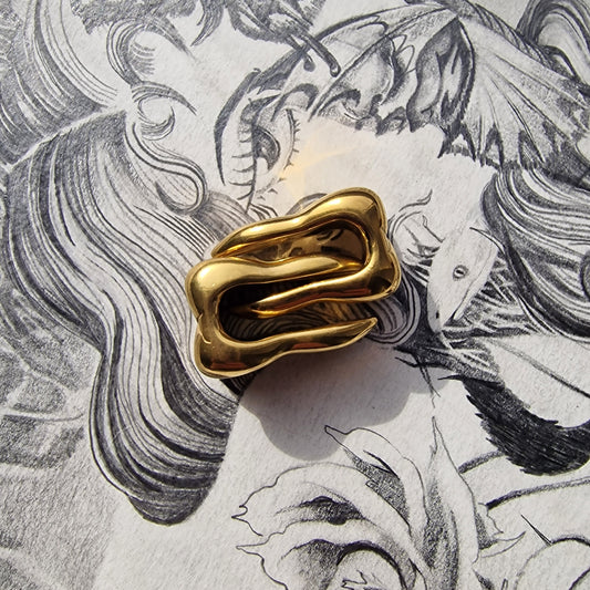 16MM 5/7"Tooth Truth Ear Weight Hangers | TOOTH ear weights | Gold 16MM Pair