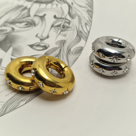 8MM 0G Golden Ear Weights Star Gaze Huggies