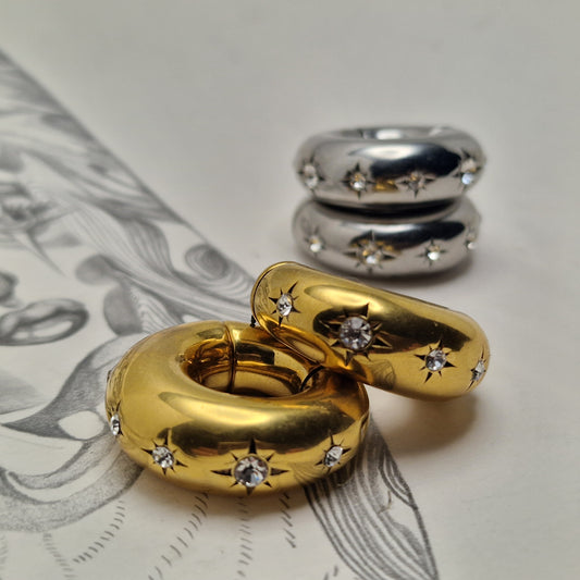 8MM 0G Golden Ear Weights Star Gaze Huggies