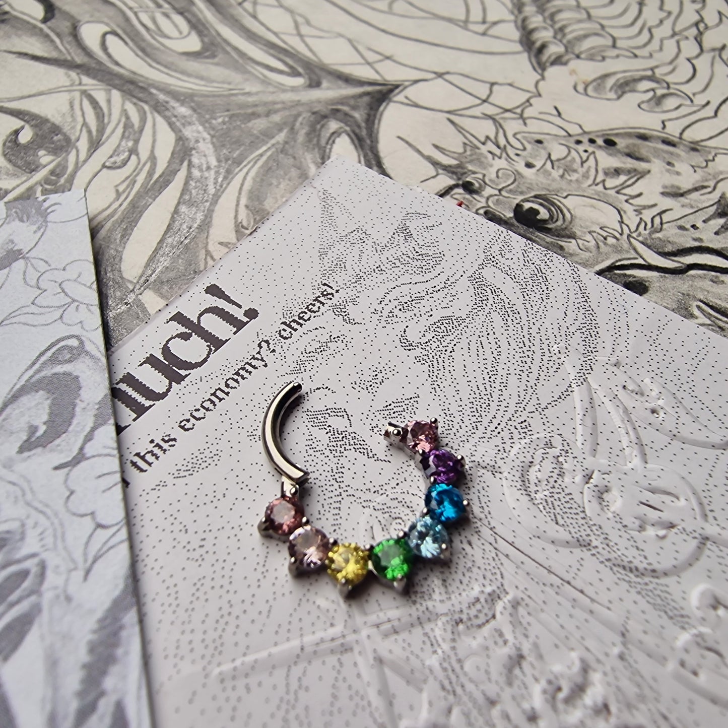 Titanium Silver Rainbow Hoop | Body Piercings Jewellery Alt