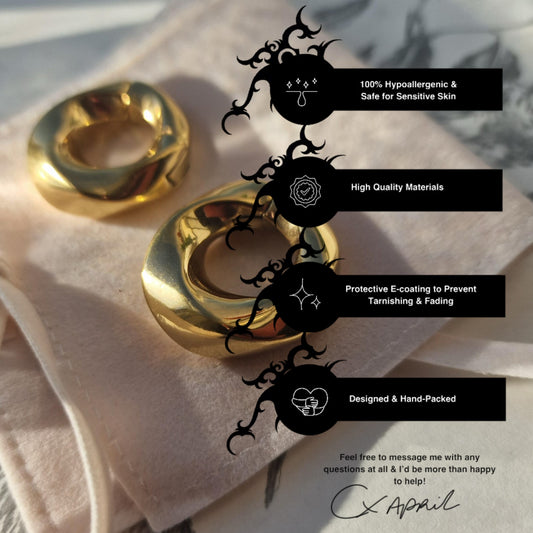 6MM Classic Chunky Twist Ear Weights | Gold Ear Weight Hangers | stretched lobes