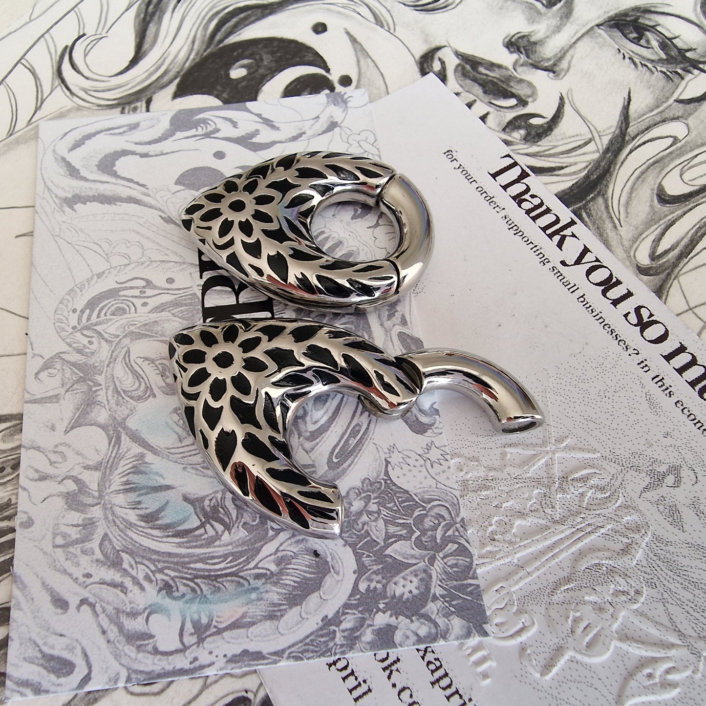 Silver Fallen Leaves | Ear Weights for Stretched Ears and Lobes