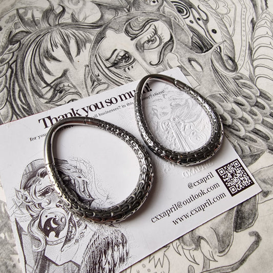 4MM 6G Silver Teardrop Hoops | Ear Weights