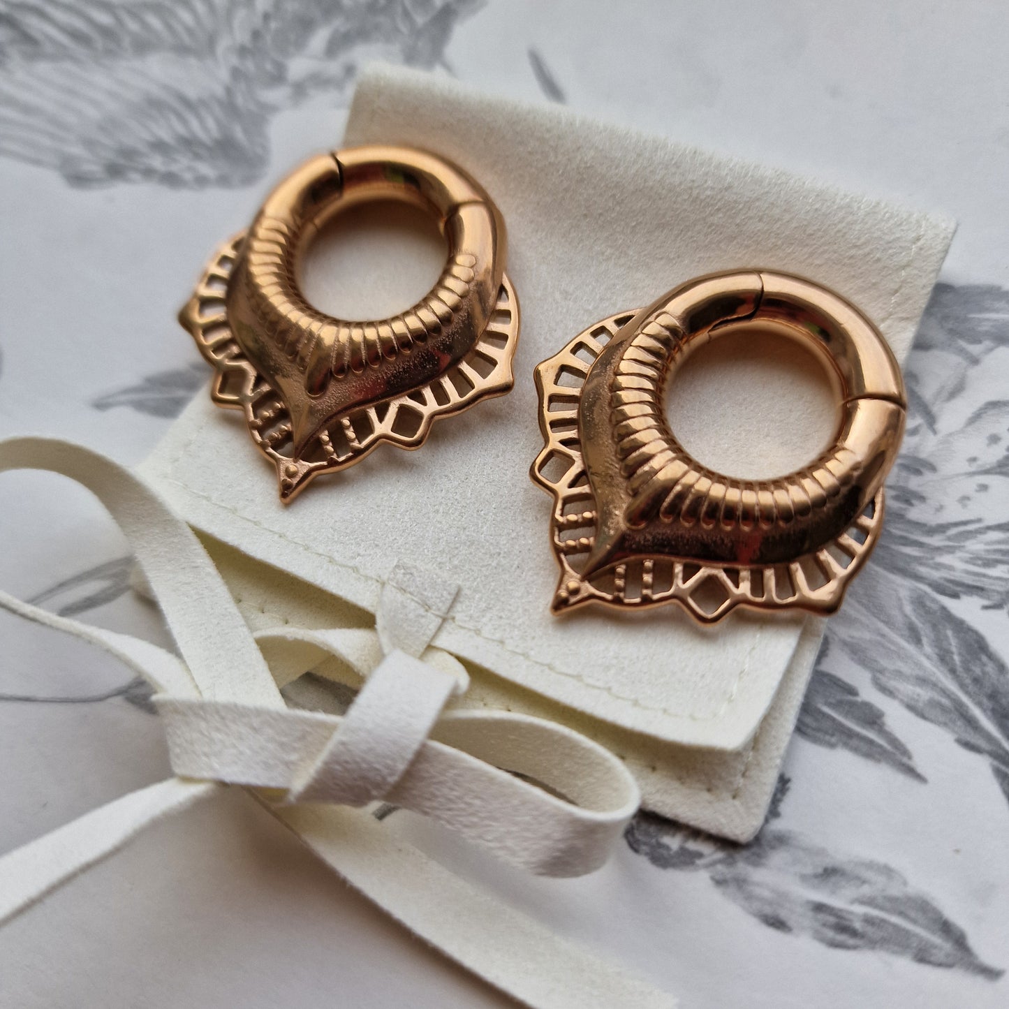 6MM 2G Rose Gold Teardrop Ear Weights Ear Piercing Body Jewellery Stretched Lobes