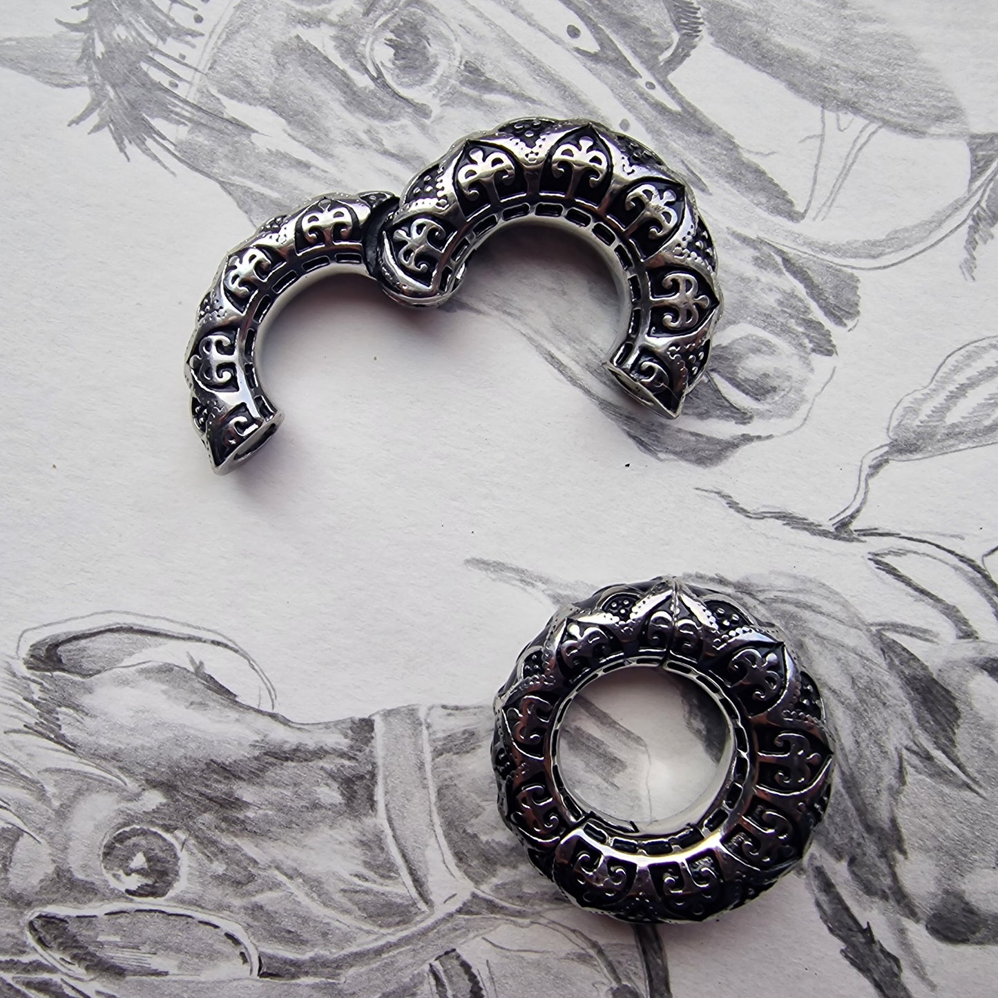 6MM 2G Tribal Hangers | Silver Hangers | Silver hoop ear weights hangers