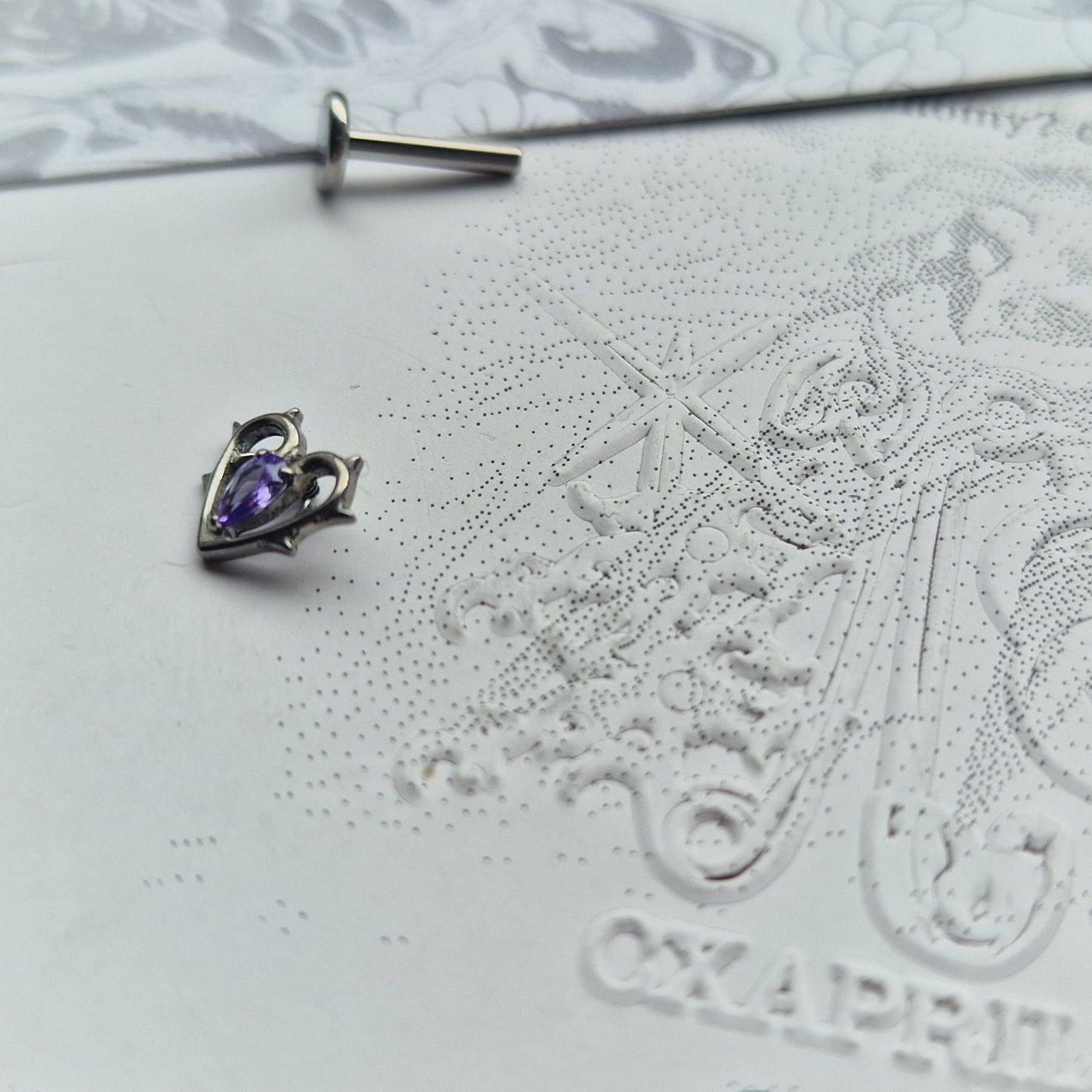 Thorn in my heart! | Purple Zircon Titanium Silver Body Piercing