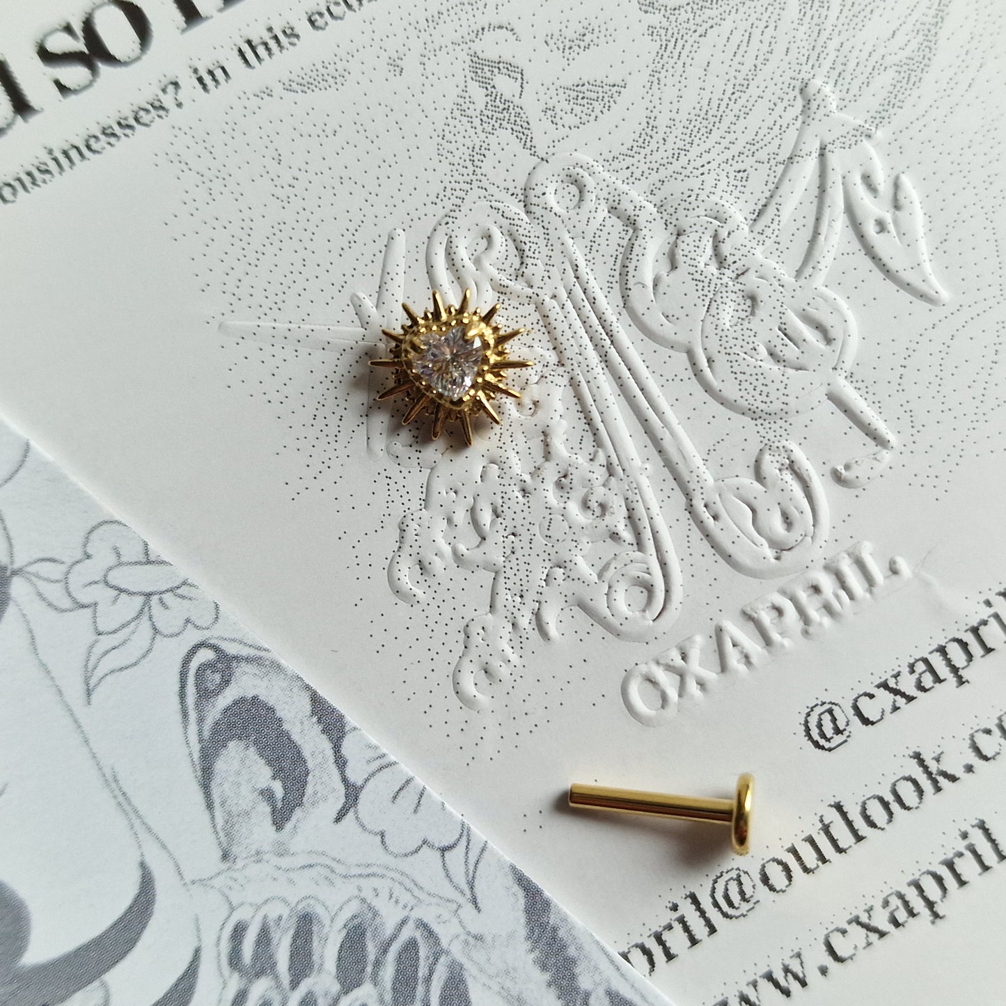 Adored Shinning Golden Sacred Heart | Zircon Set Body Jewellery and Piercings