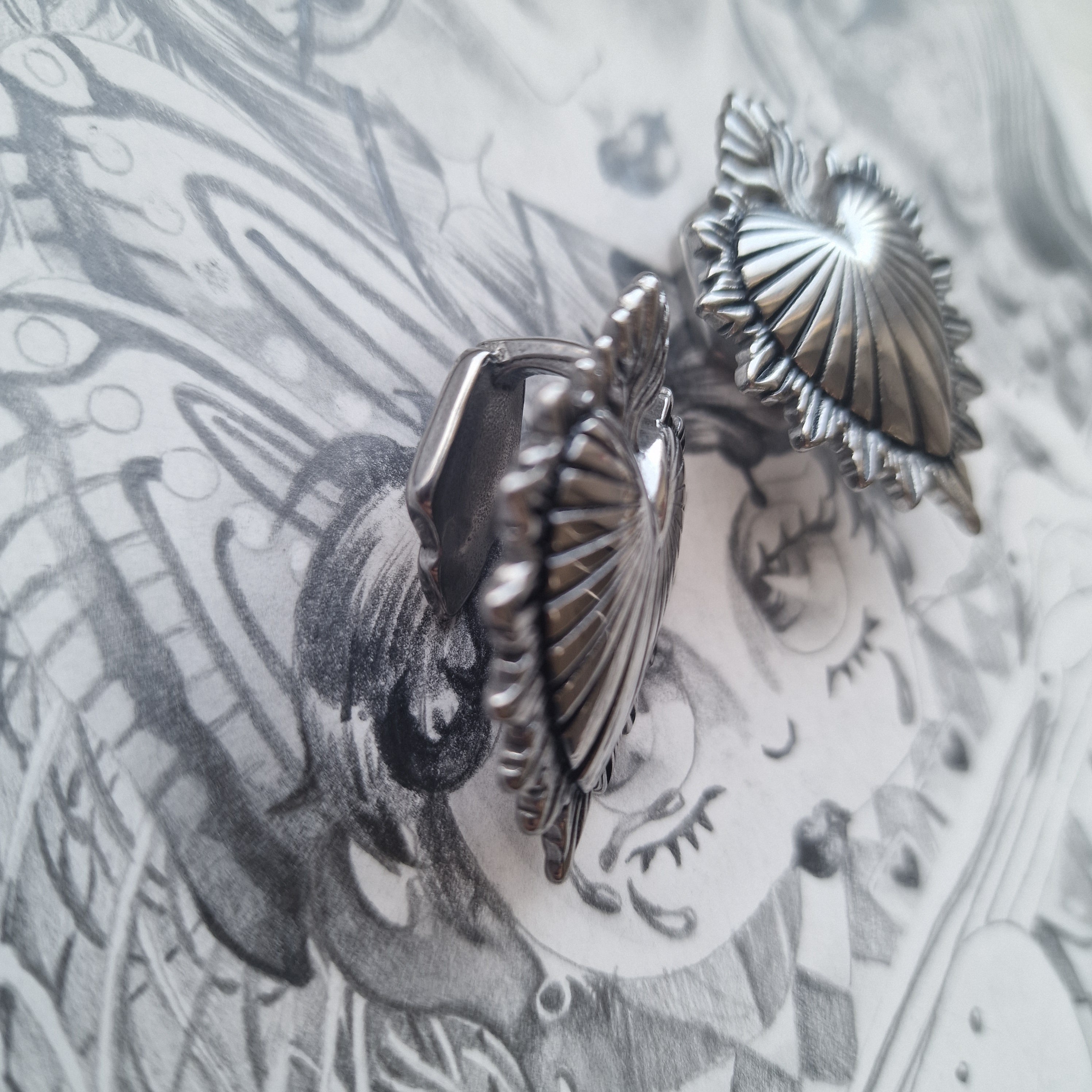 12MM 1/2inch Sacred Heart Ear Weight Hangers