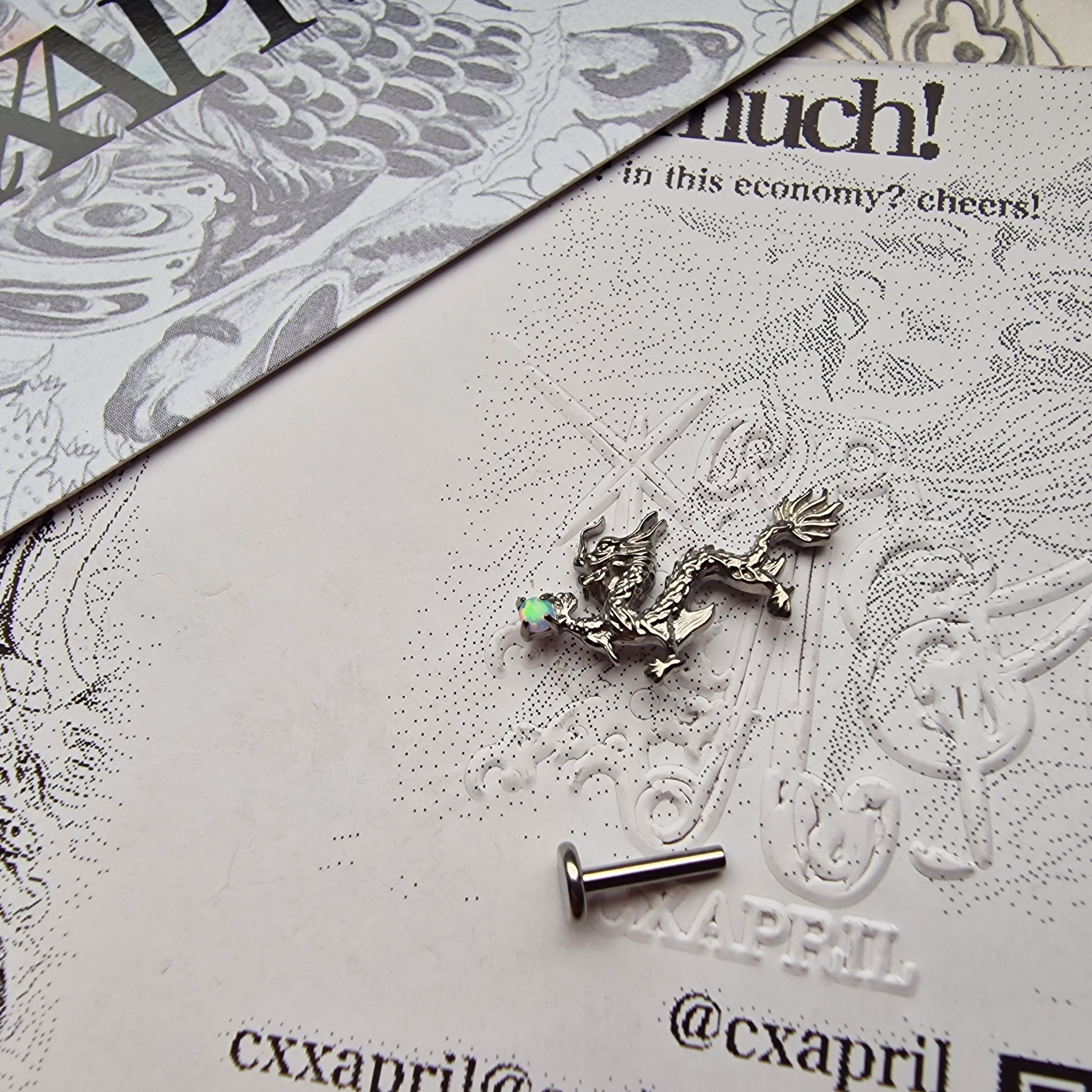 Anime Inspired Opal Dragon | Titanium Body Piercings and Jewellery