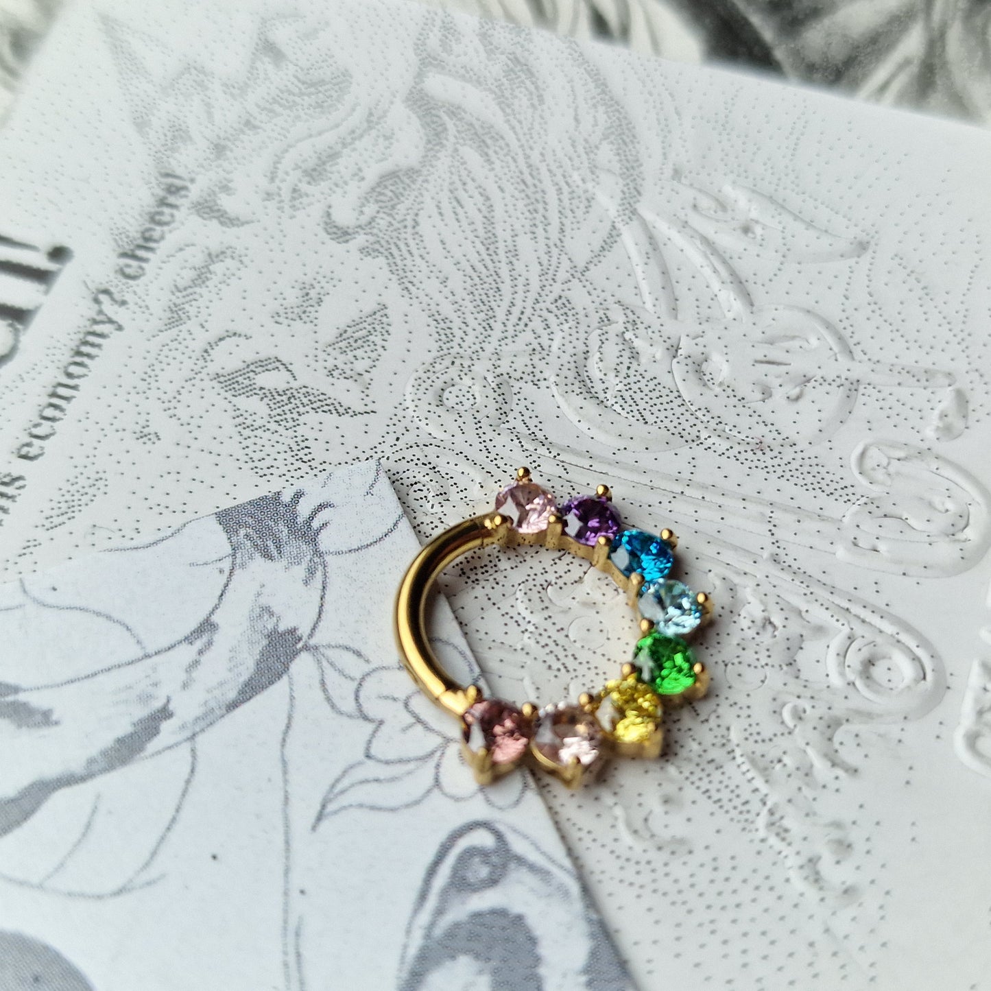 Titanium Gold Rainbow Hoop | Body Piercings Jewellery Alt