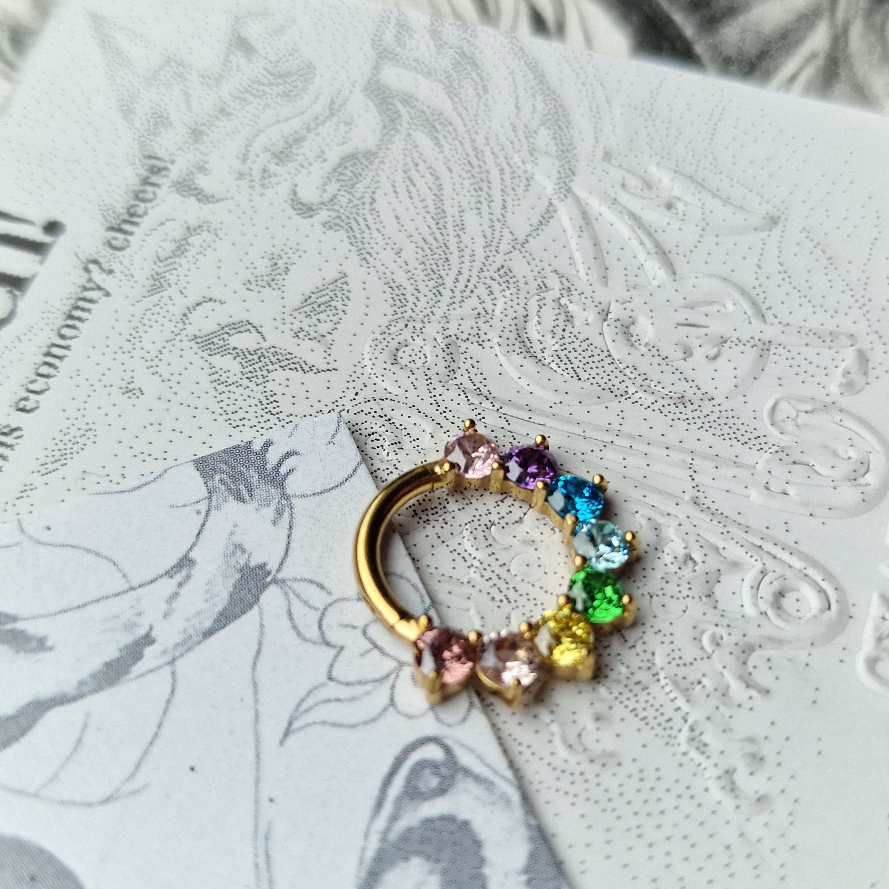Titanium Gold Rainbow Hoop | Body Piercings Jewellery Alt