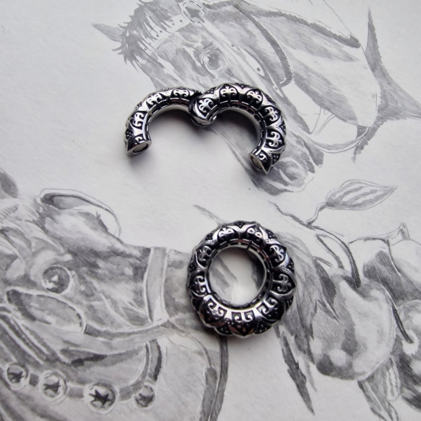 6MM 2G Tribal Hangers | Silver Hangers | Silver hoop ear weights hangers