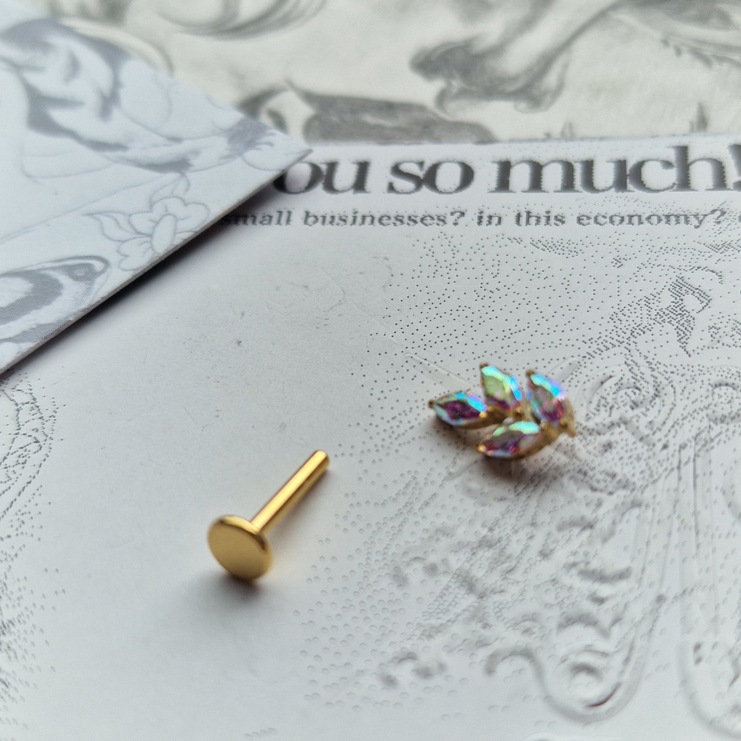 Nature Cartilage Earring Iridescent Rainbow Leaf | Body Piercings Helix