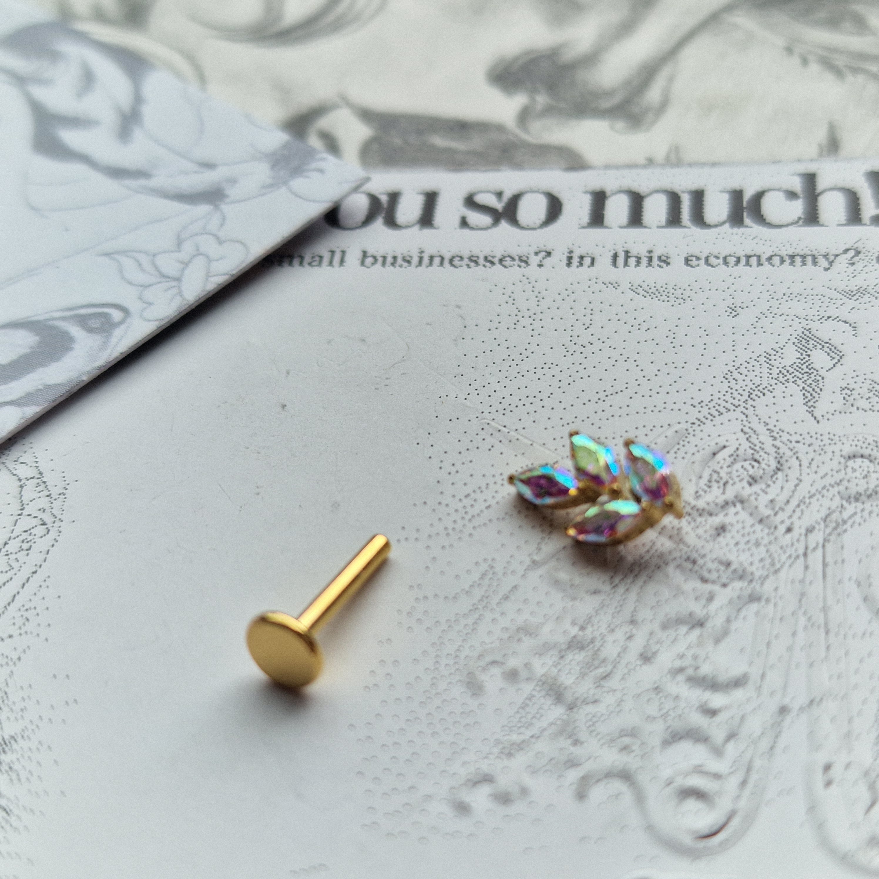 Nature Cartilage Earring Iridescent Rainbow Leaf | Body Piercings Helix