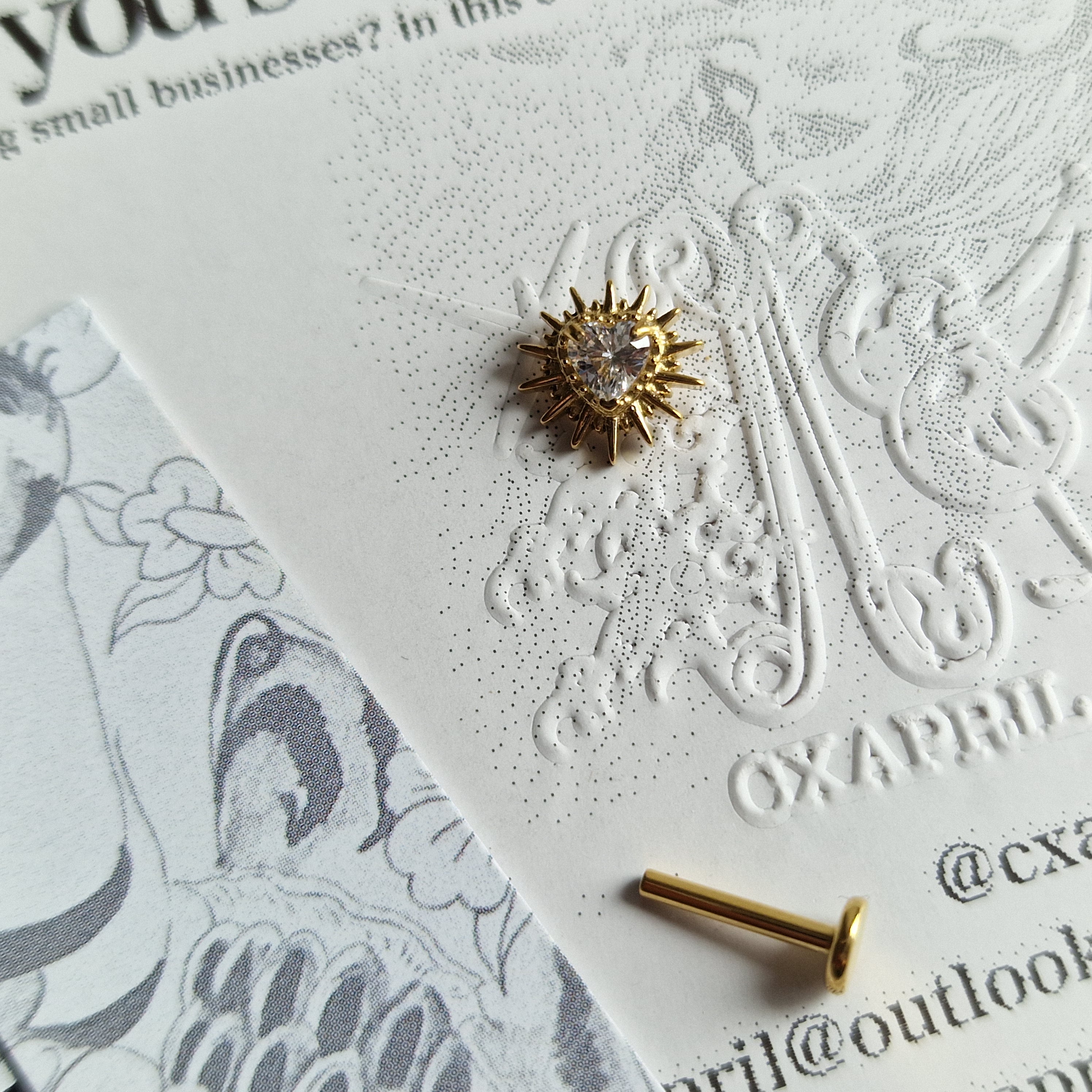 Adored Shinning Golden Sacred Heart | Zircon Set Body Jewellery and Piercings