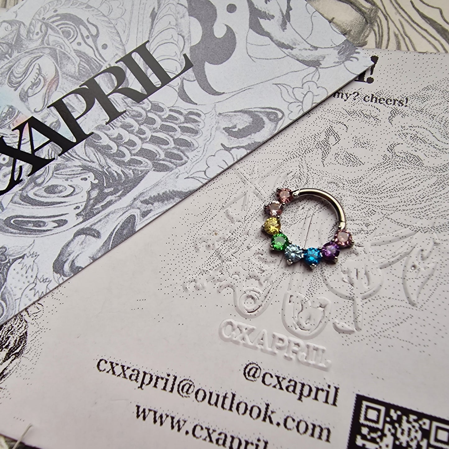 Titanium Silver Rainbow Hoop | Body Piercings Jewellery Alt
