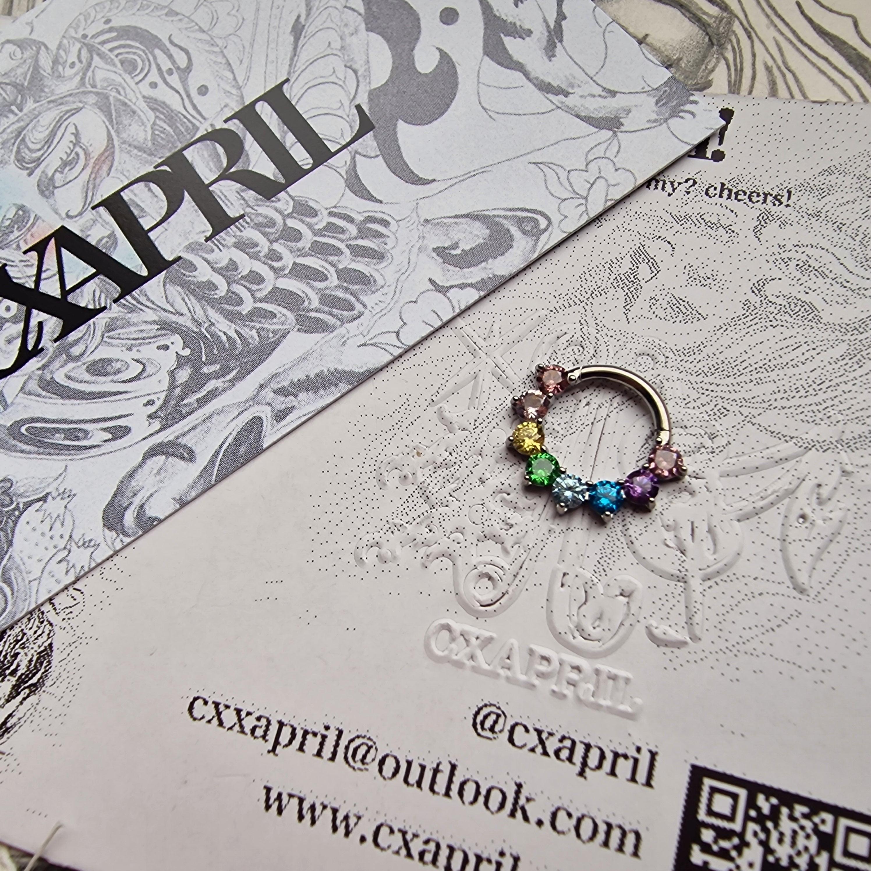 Titanium Silver Rainbow Hoop | Body Piercings Jewellery Alt