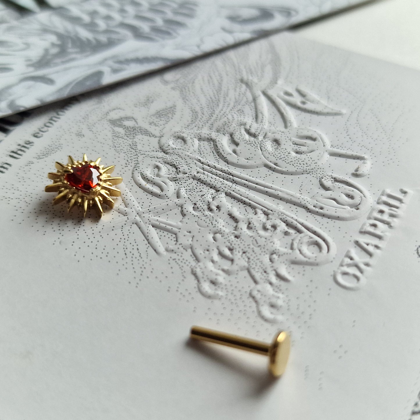 Adored Shinning Golden Sacred Red Heart | Zircon Set Body Jewellery and Piercings