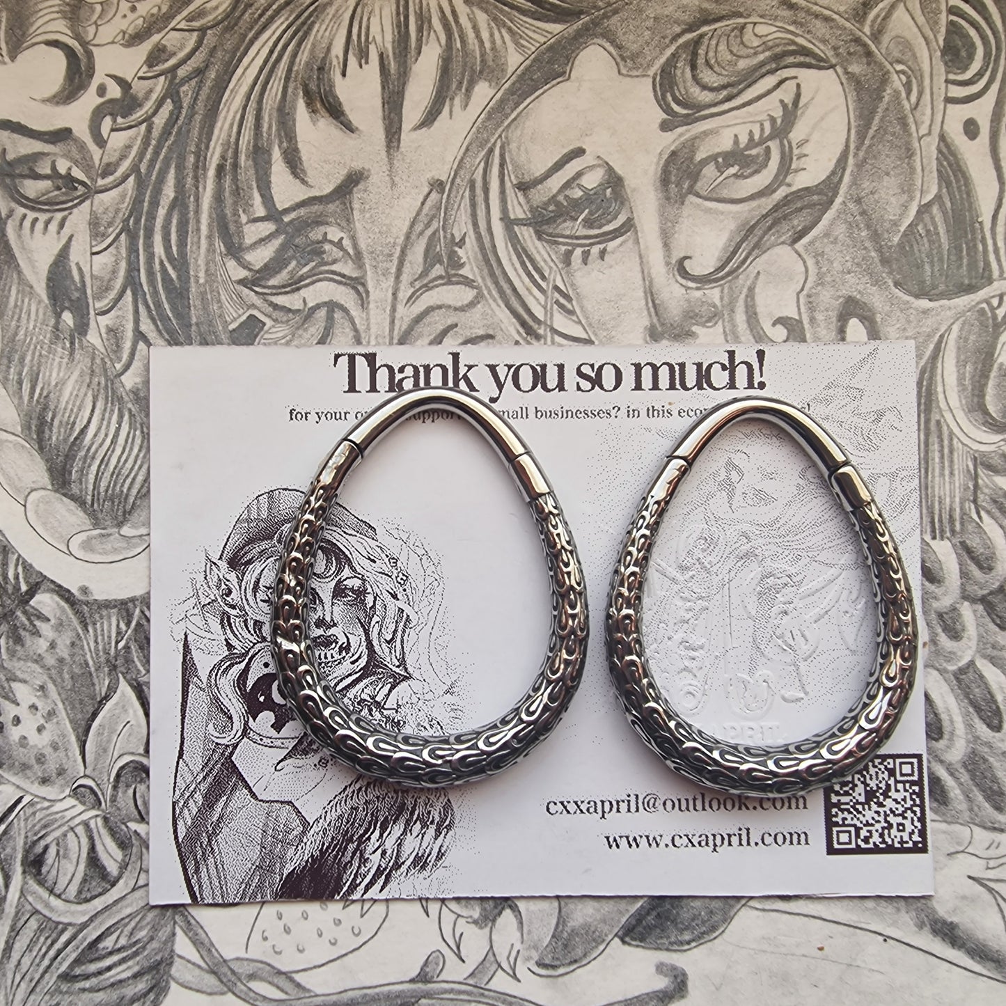 4MM 6G Silver Teardrop Hoops | Ear Weights