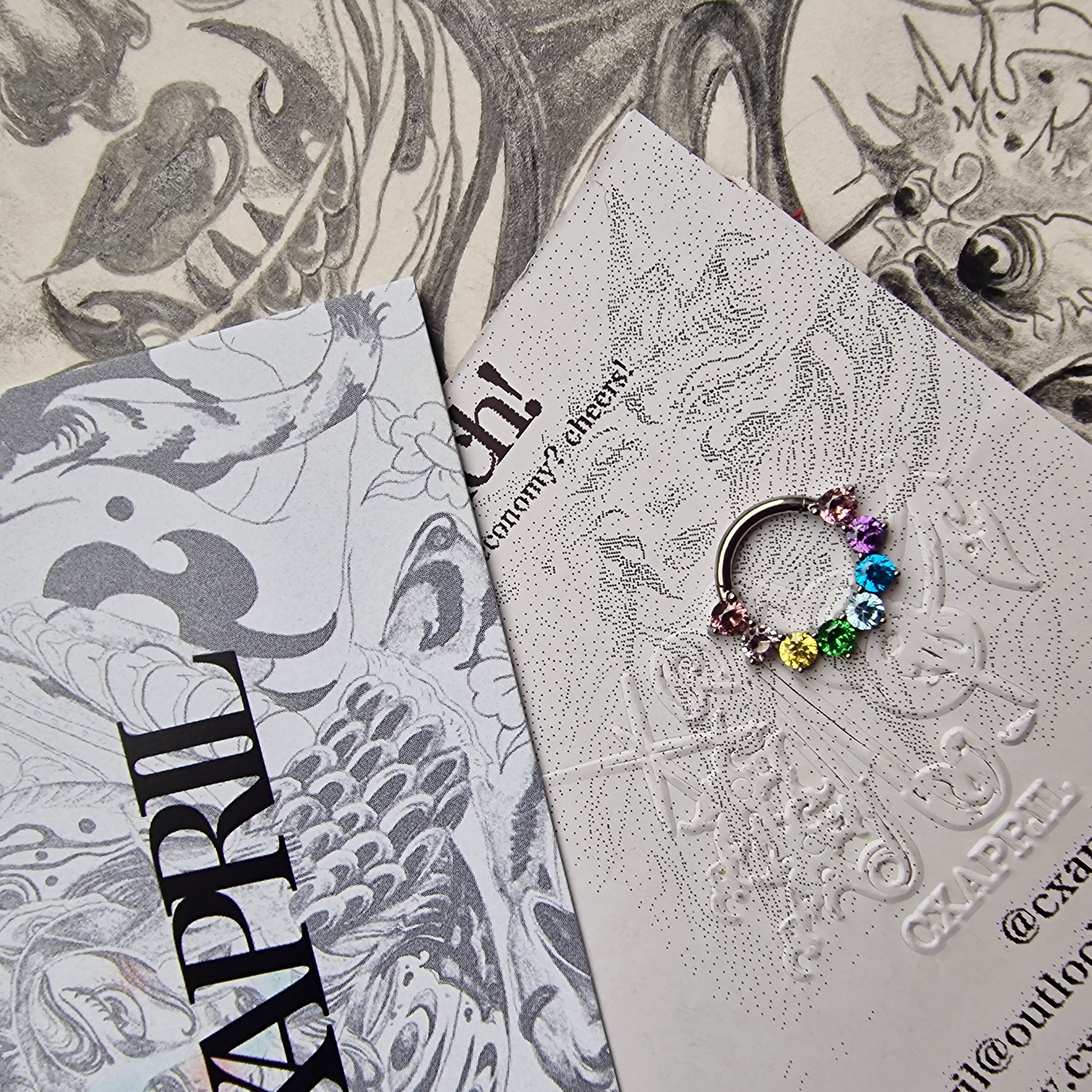 Titanium Silver Rainbow Hoop | Body Piercings Jewellery Alt
