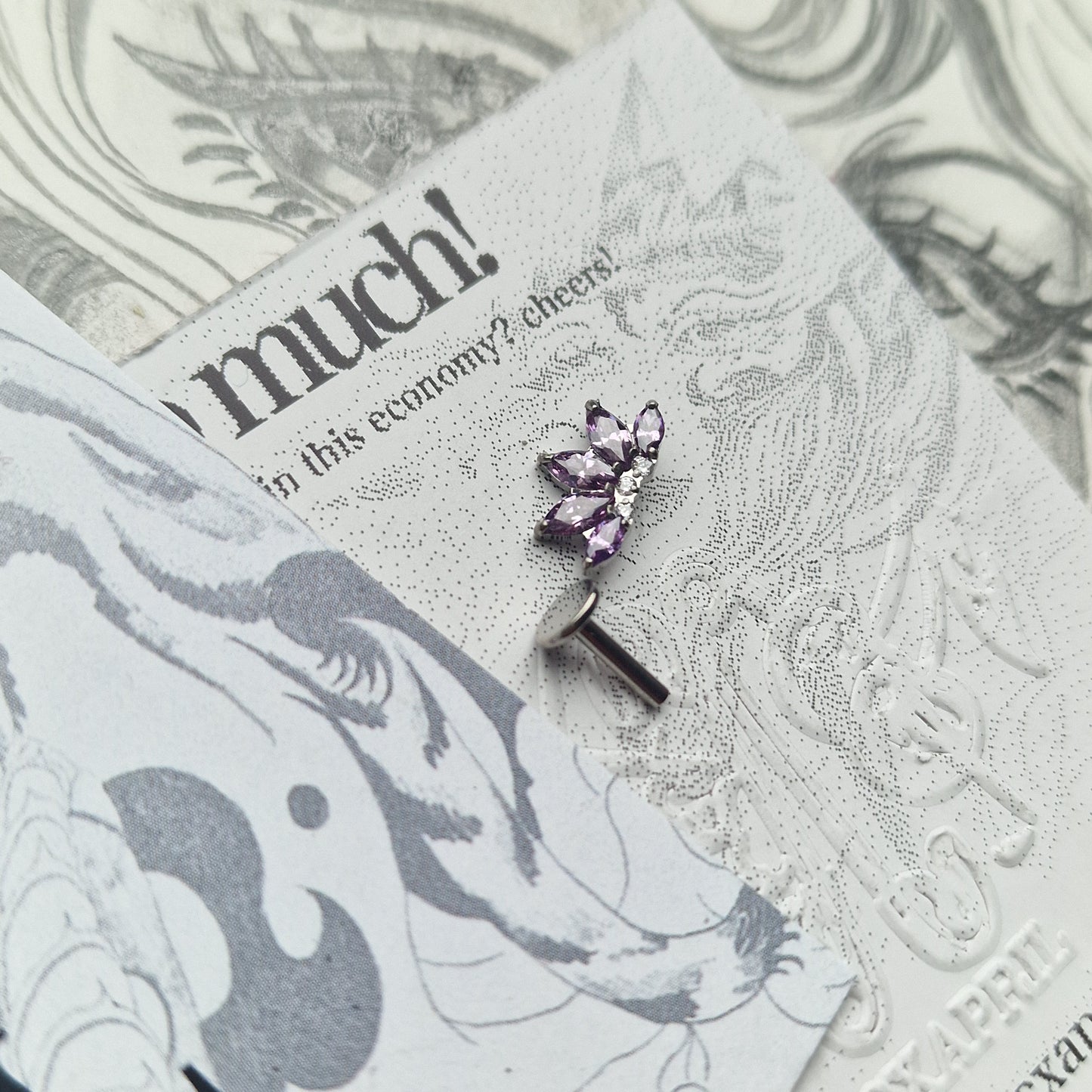 Purple Titanium Sunset Sunrise Zircon Cartilage Stud | Body Piercings