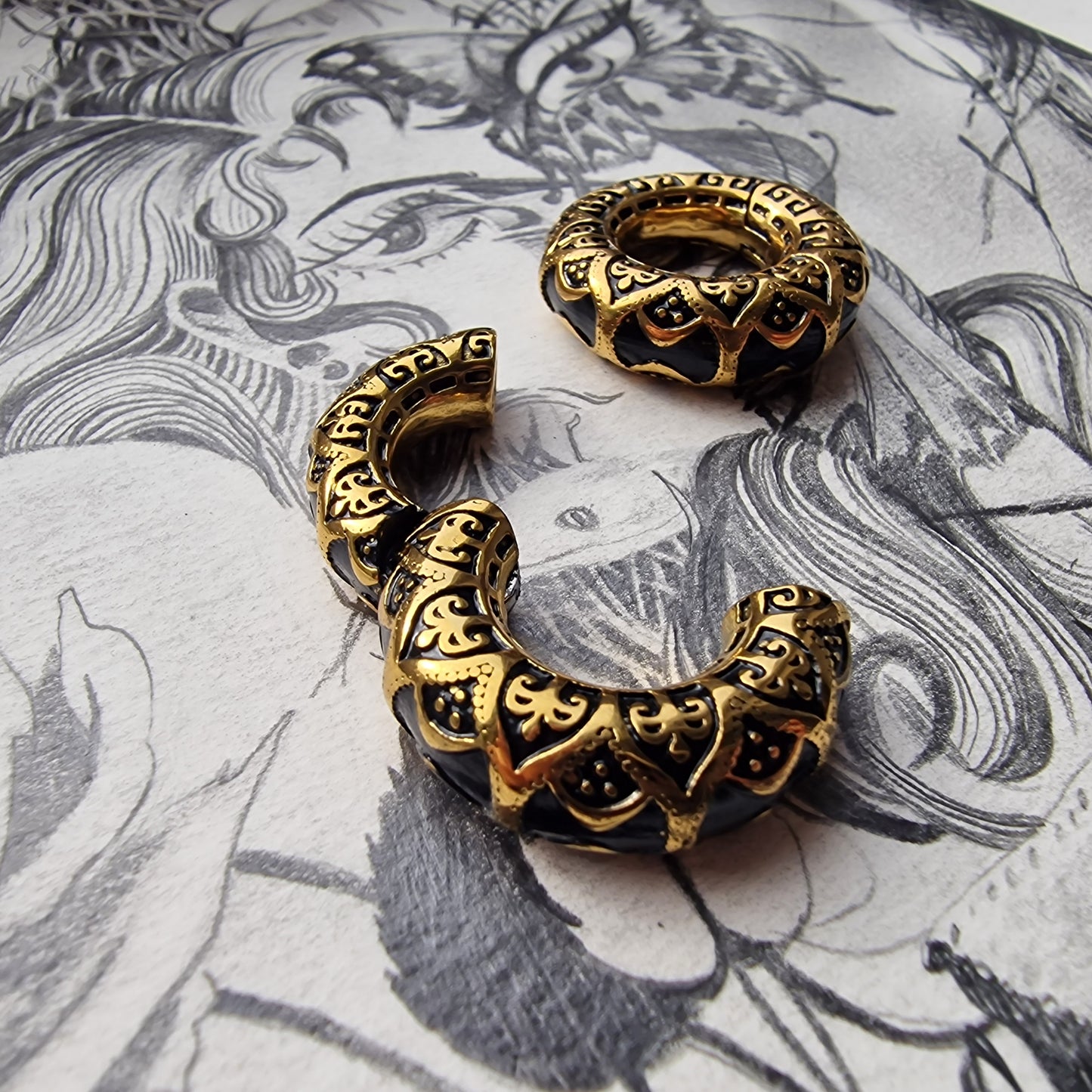 6MM 2G Tribal Hangers | gold Hangers | gold hoop ear weights hangers Plugs
