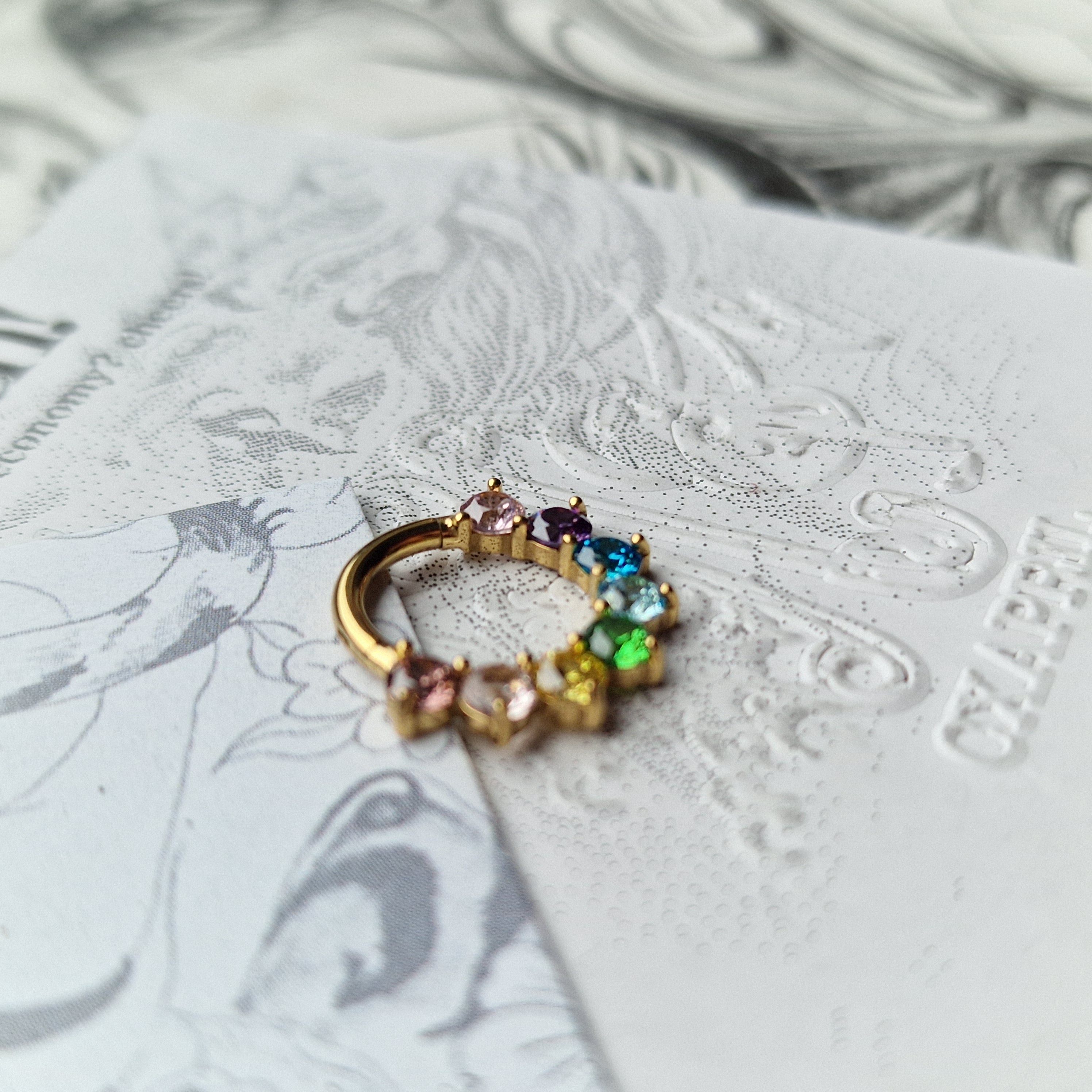 Titanium Gold Rainbow Hoop | Body Piercings Jewellery Alt