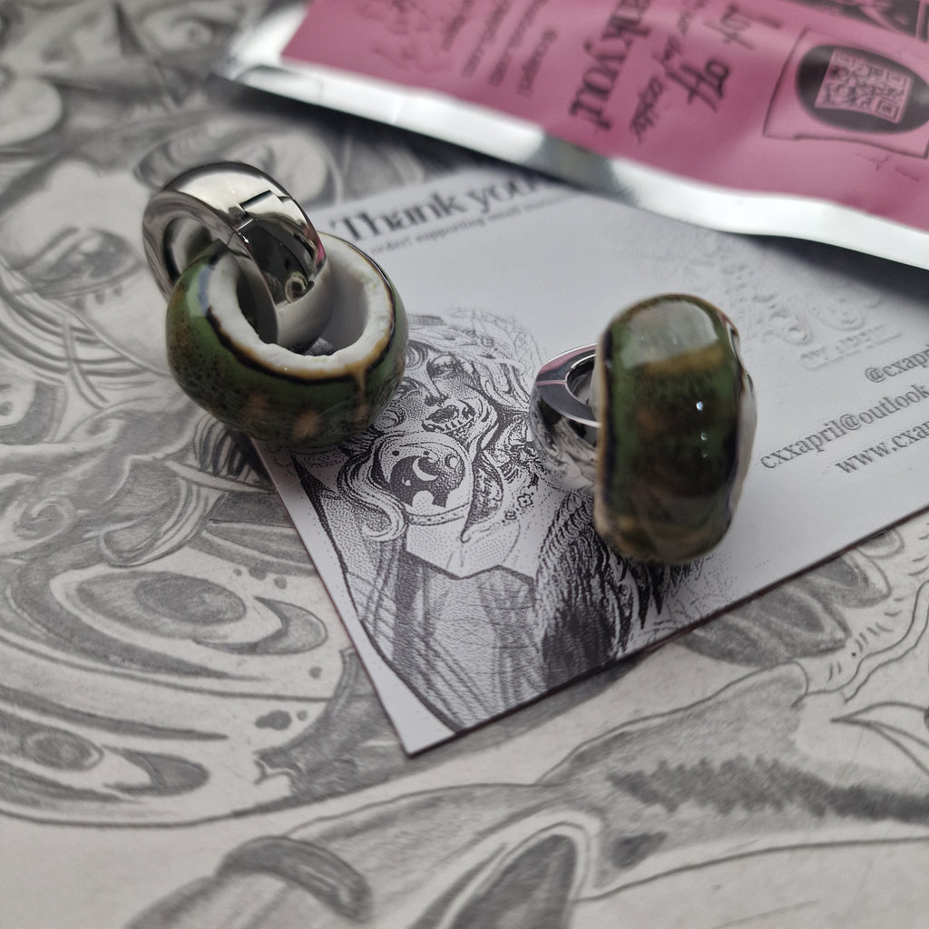 5MM 4G Green Silver Ear Weights Organic Plugs Gauges Earrings Alternative Jewelry | CXAPRIL