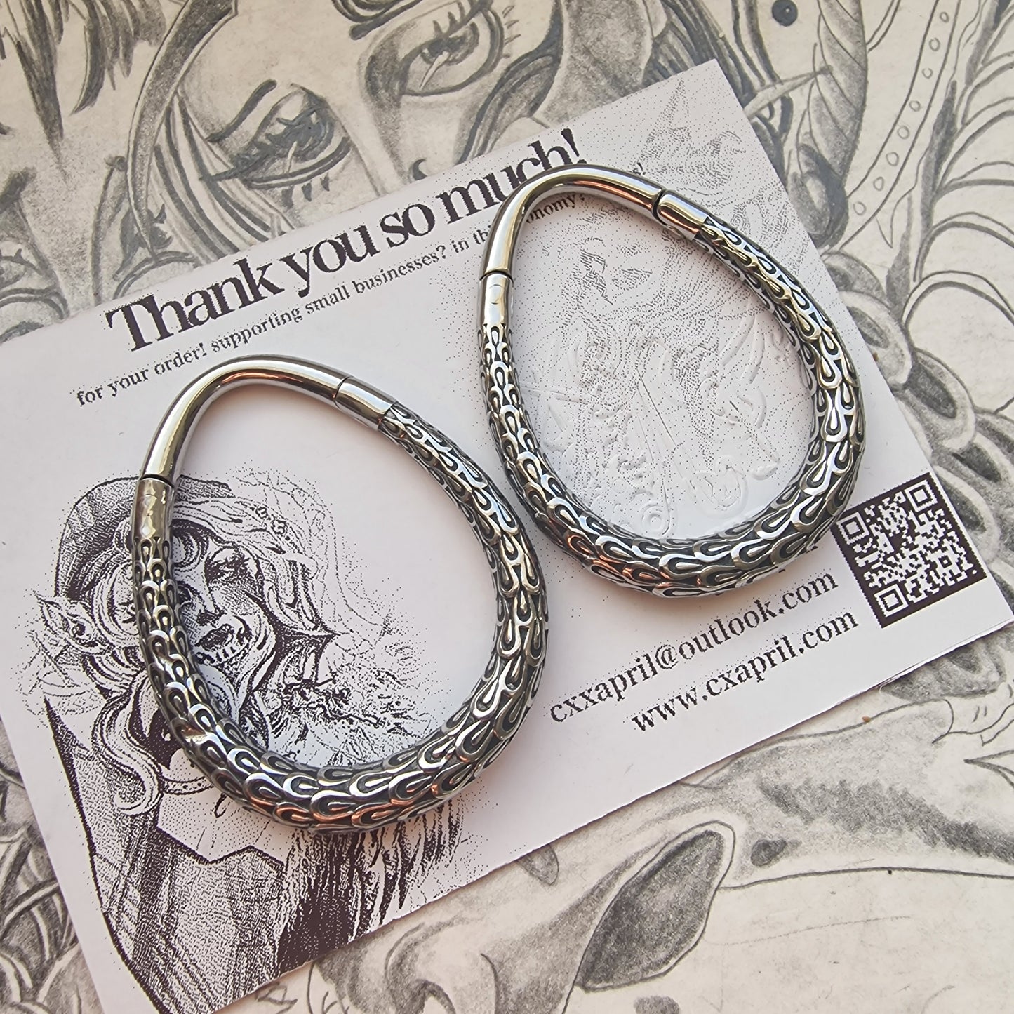 4MM 6G Silver Teardrop Hoops | Ear Weights