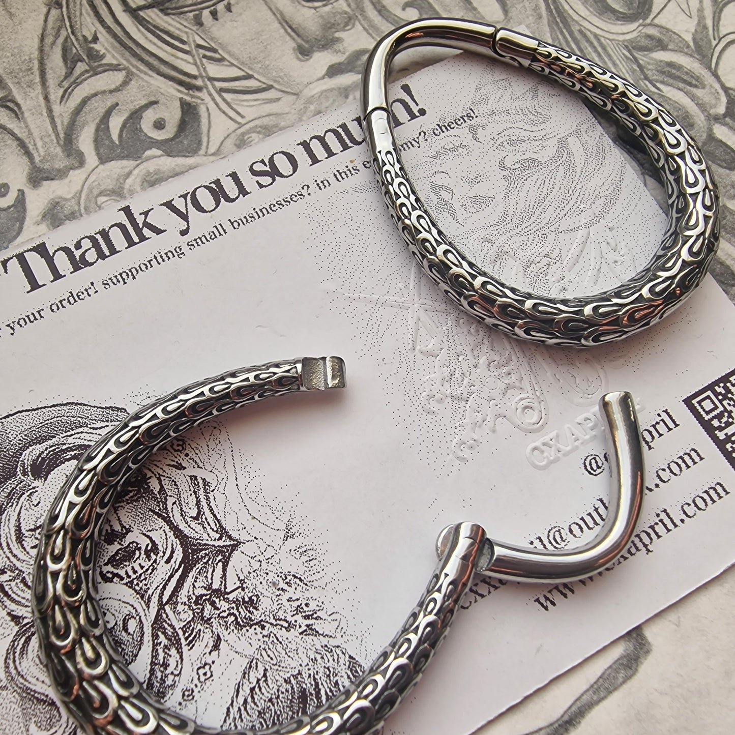 4MM 6G Silver Teardrop Hoops | Ear Weights