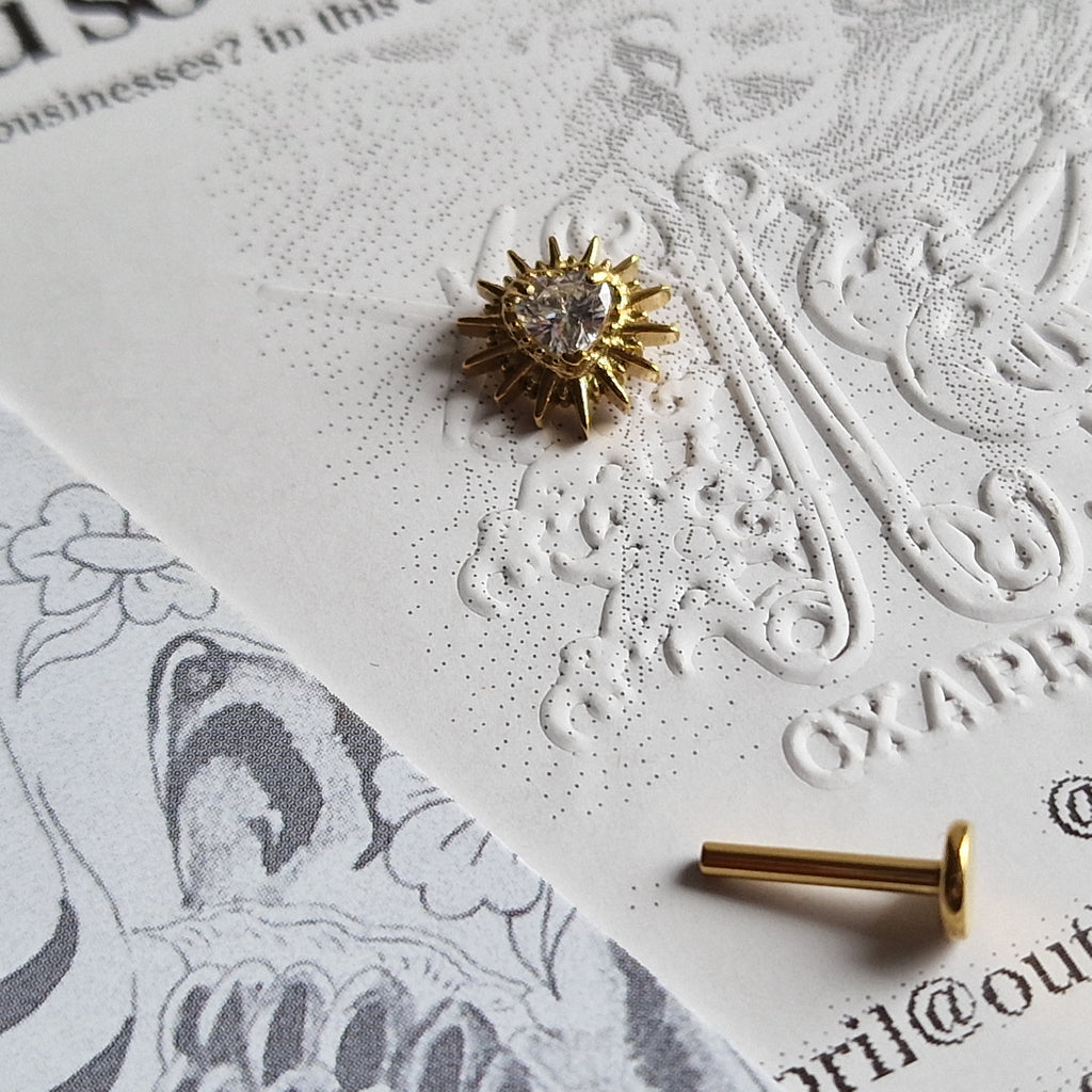 Adored Shinning Golden Sacred Heart | Zircon Set Body Jewellery and Piercings