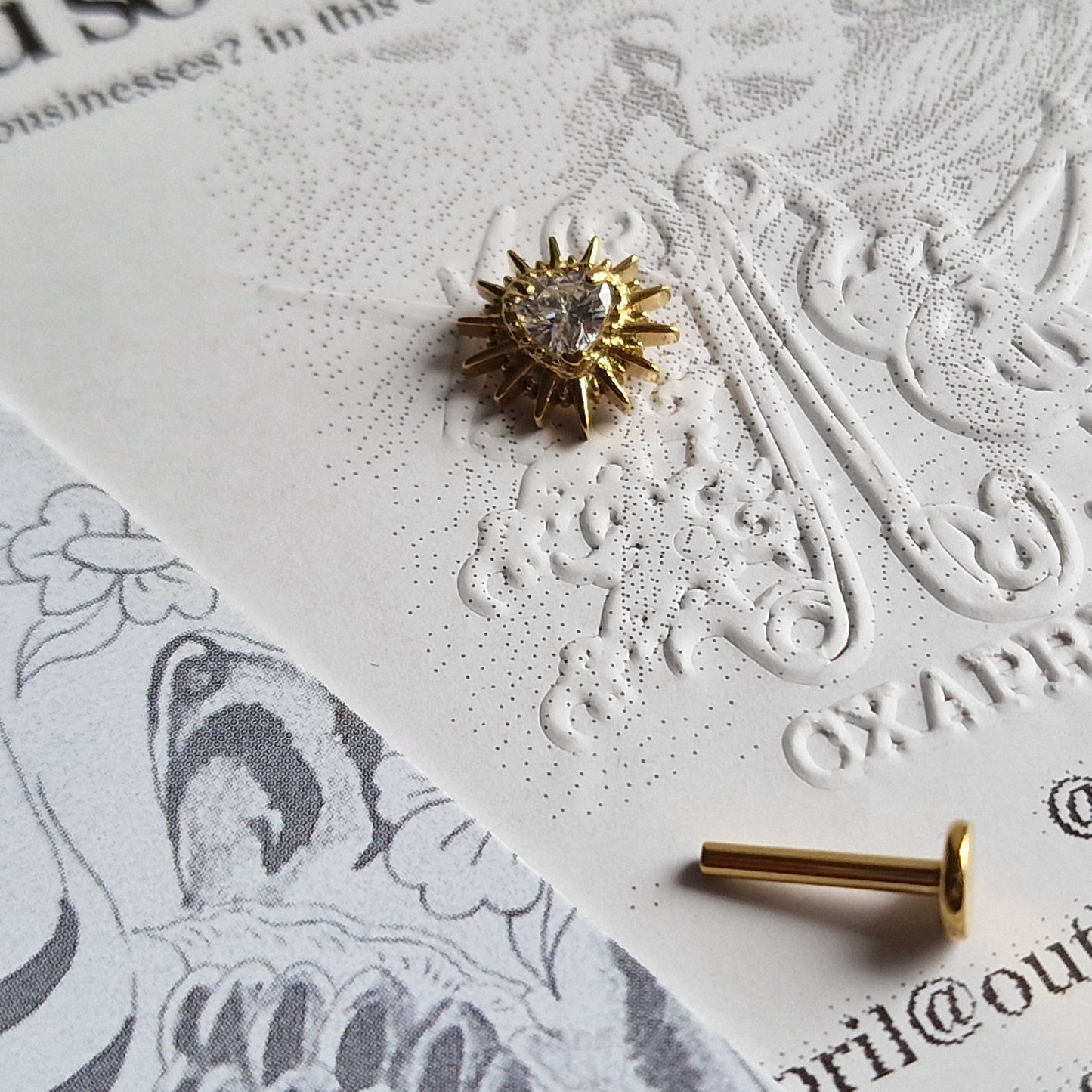 Adored Shinning Golden Sacred Heart | Zircon Set Body Jewellery and Piercings