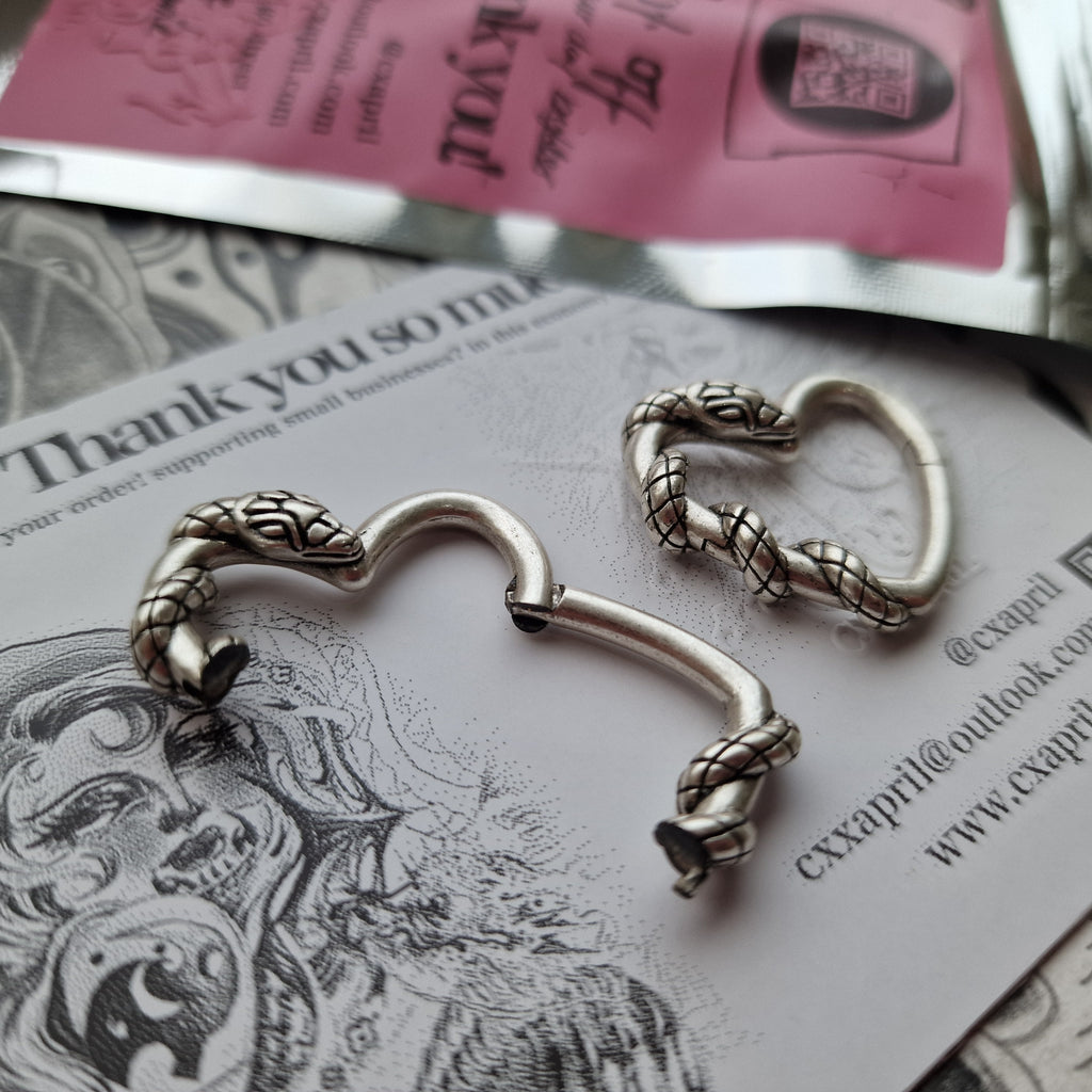 4MM Snake Gauges Tunnels Plugs Ear Expander Stretcher Piercing Jewelry Silver | CXAPRIL UK