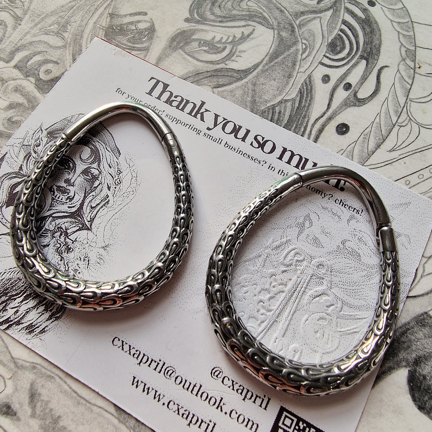4MM 6G Silver Teardrop Hoops | Ear Weights