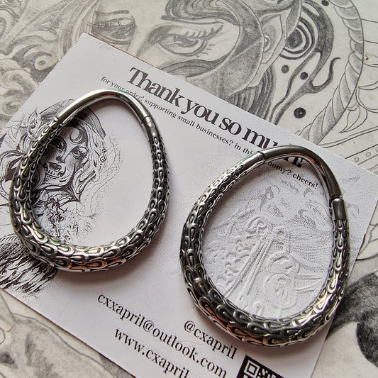 4MM 6G Silver Teardrop Hoops | Ear Weights