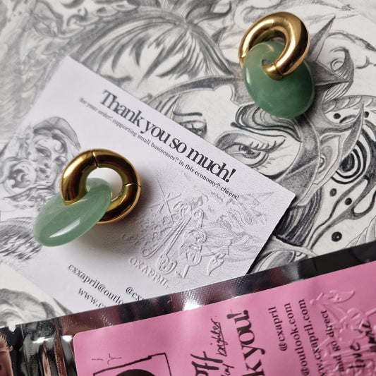 6MM 2G Gold Ear Weights Jade Stone Organic Ear Weights Plugs Gauges Tunnels Alt | CXAPRIL