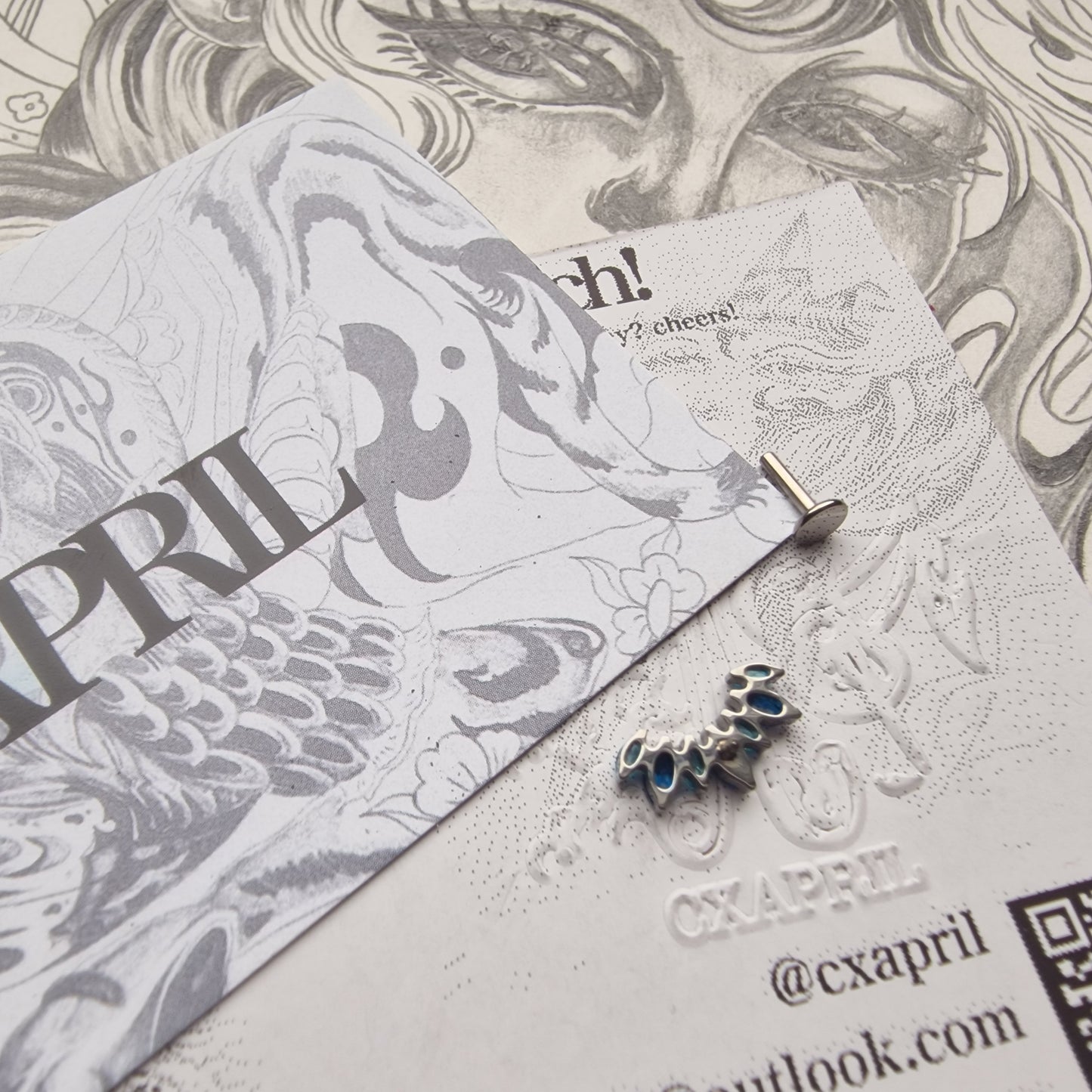 Icy Blue Zircon Titanium  helix Orbital Cartilage Stud | Body Jewellery