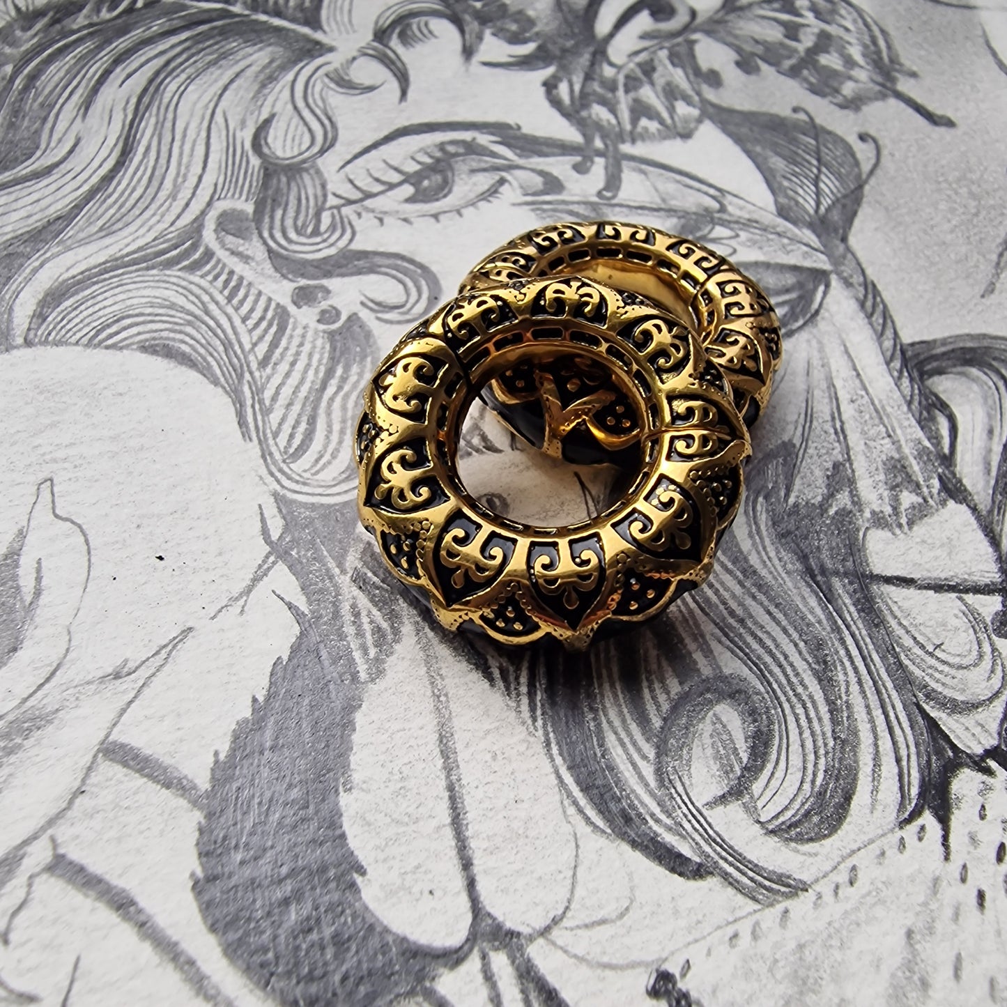 6MM 2G Tribal Hangers | gold Hangers | gold hoop ear weights hangers Plugs