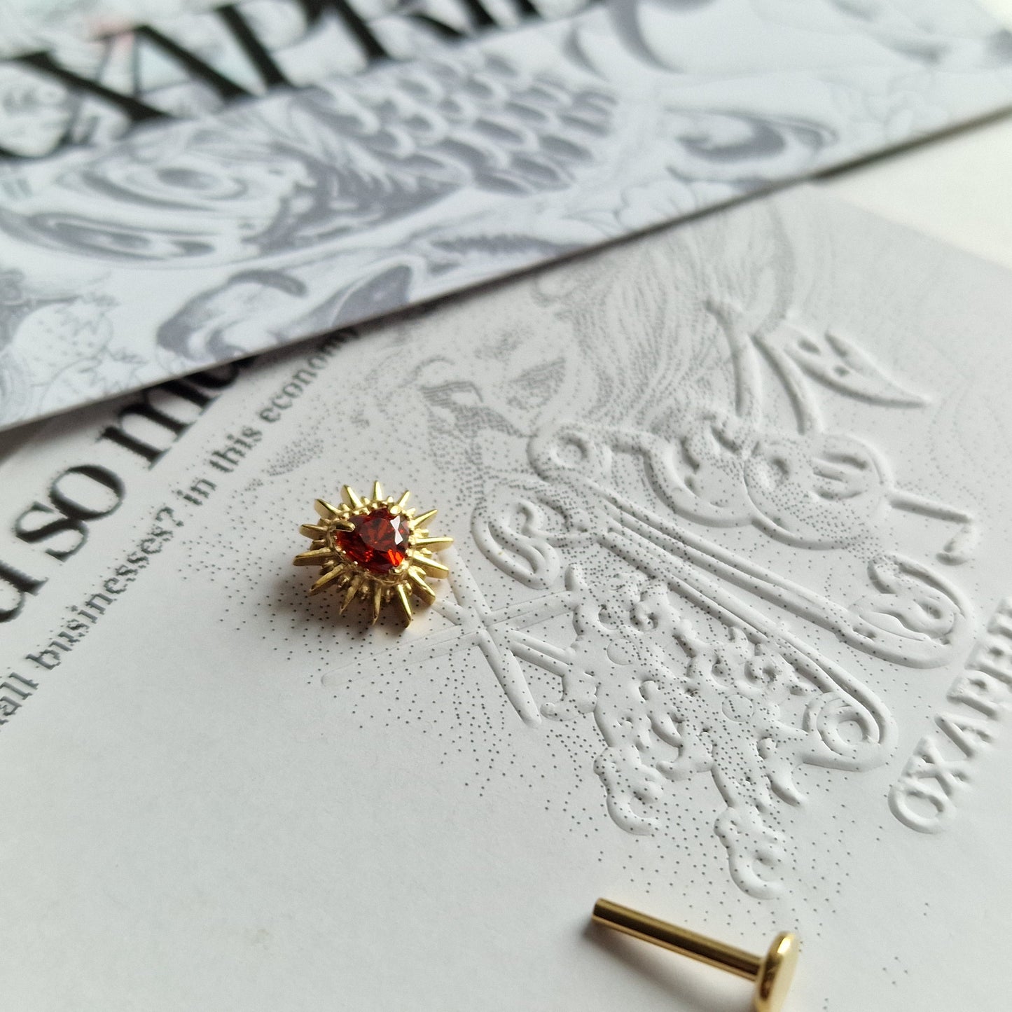 Adored Shinning Golden Sacred Red Heart | Zircon Set Body Jewellery and Piercings