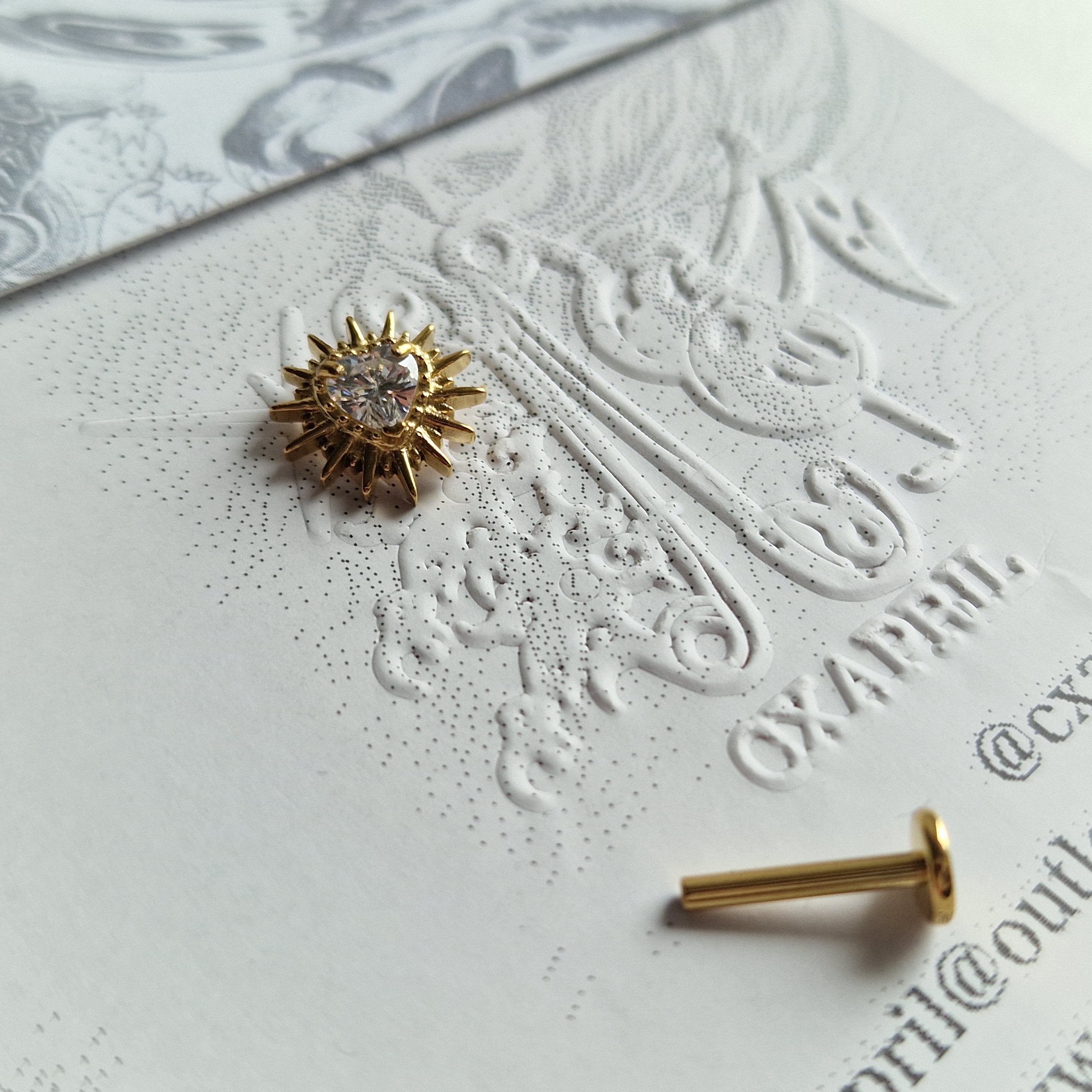 Adored Shinning Golden Sacred Heart | Zircon Set Body Jewellery and Piercings