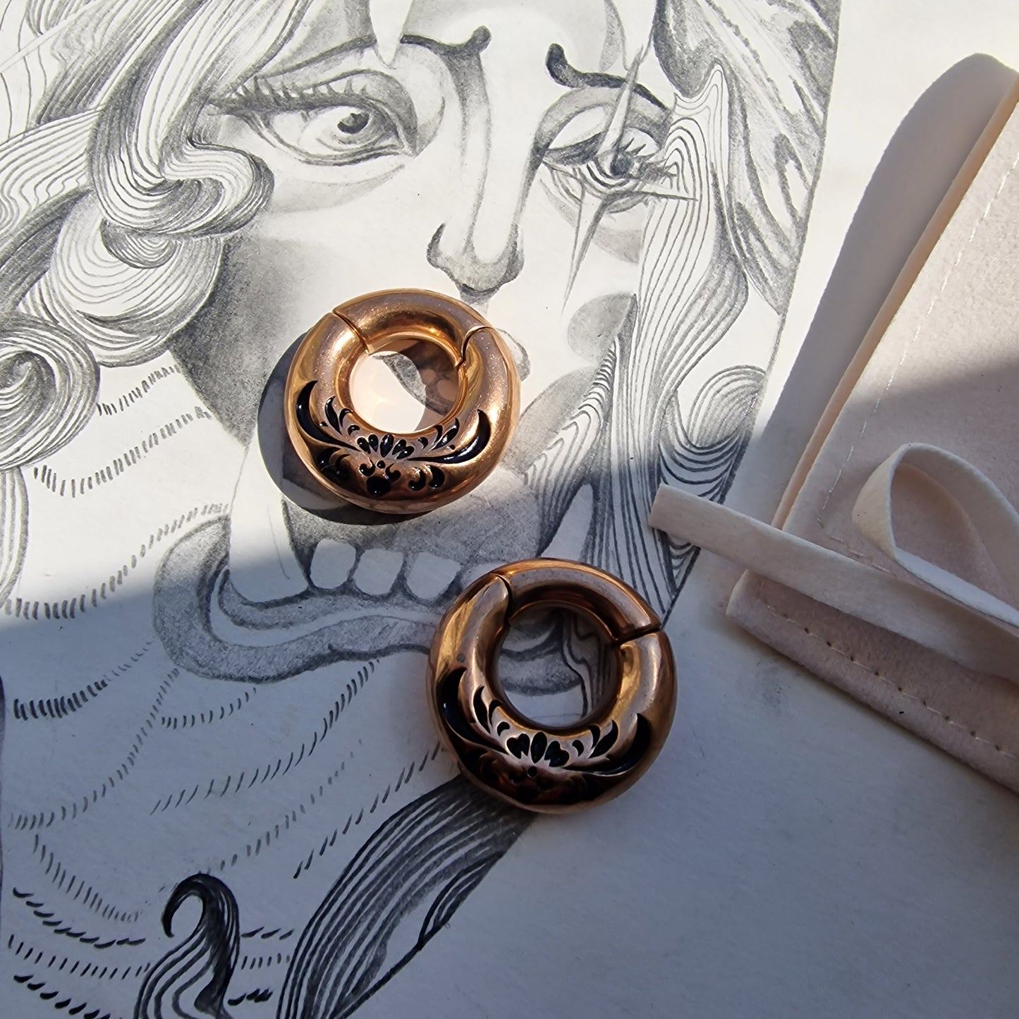 6MM l 2G Rose Gold Ear Weights | Tear Drop Ear Weight Hangers | tunnels plugs 2G