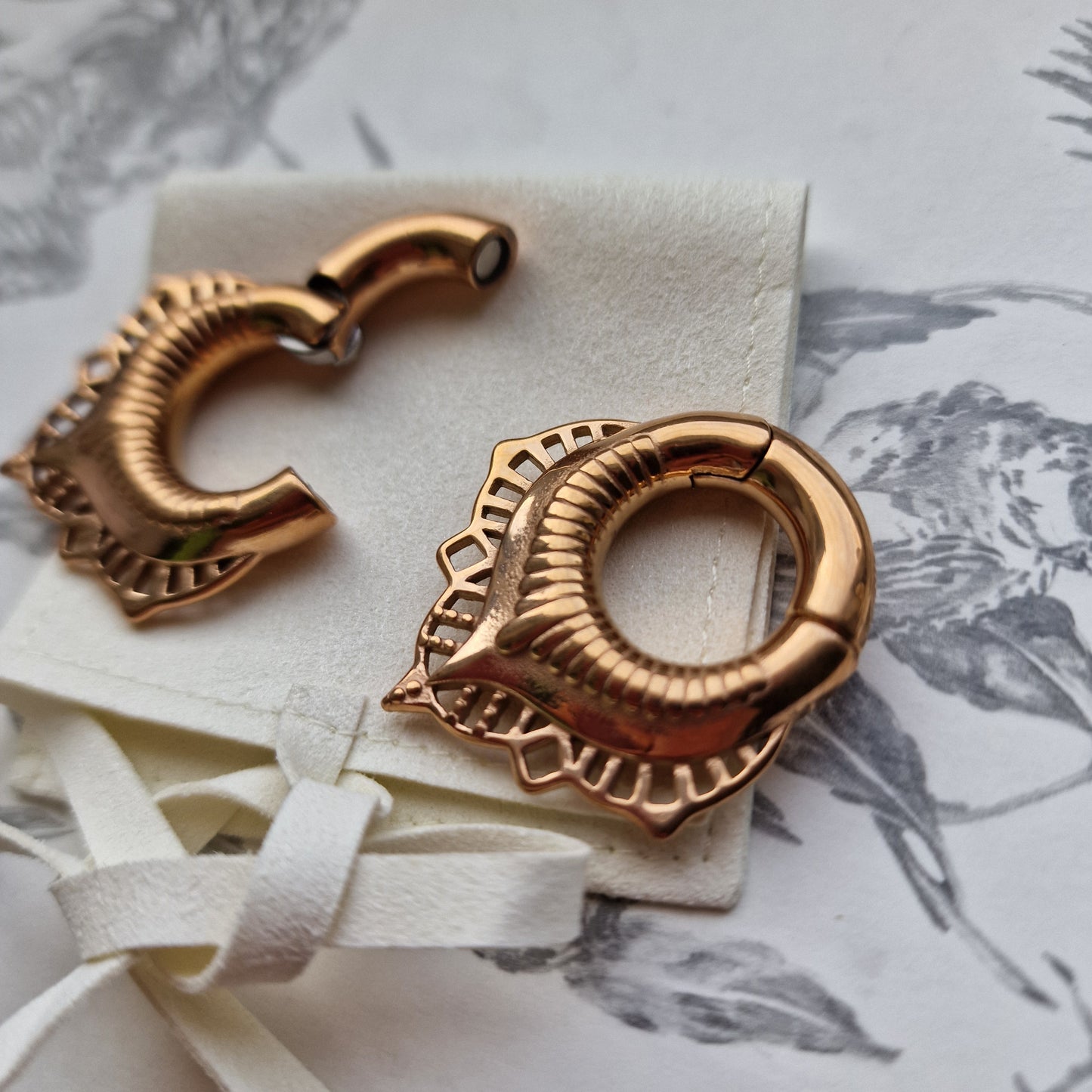 6MM 2G Rose Gold Teardrop Ear Weights Ear Piercing Body Jewellery Stretched Lobes