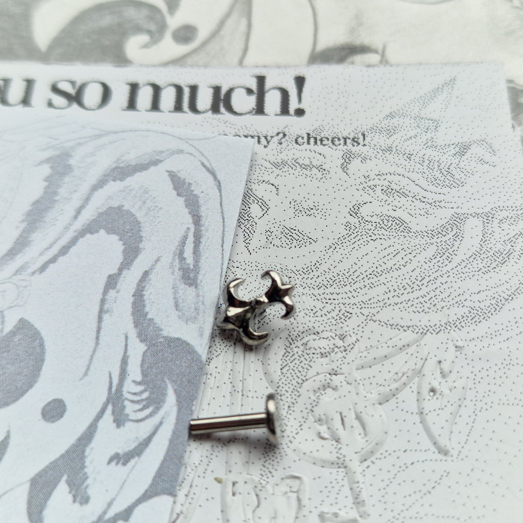 Silver Herald Cross Cartilage Stud Shield | Body Piercings Alt Jewellery