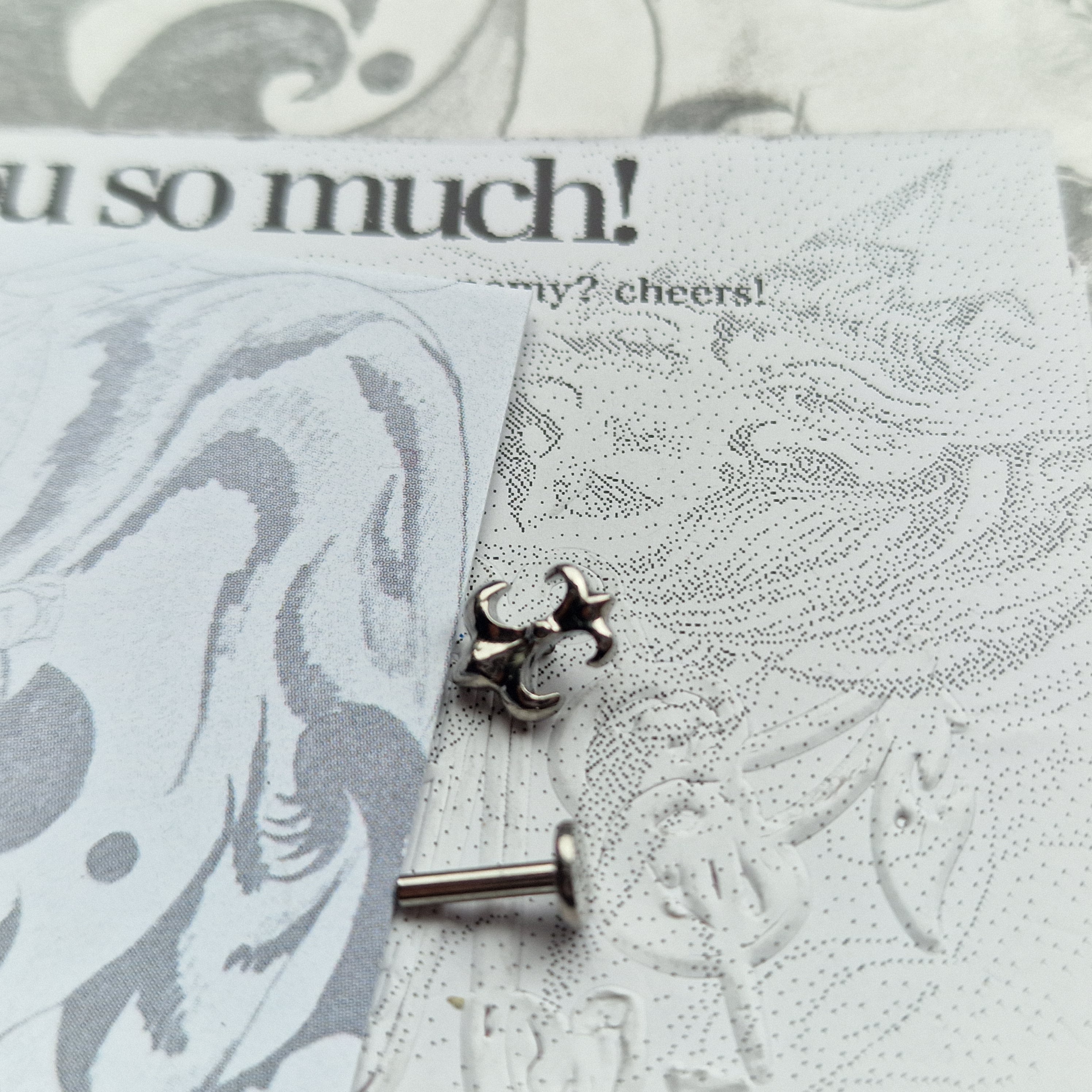 Silver Herald Cross Cartilage Stud Shield | Body Piercings Alt Jewellery