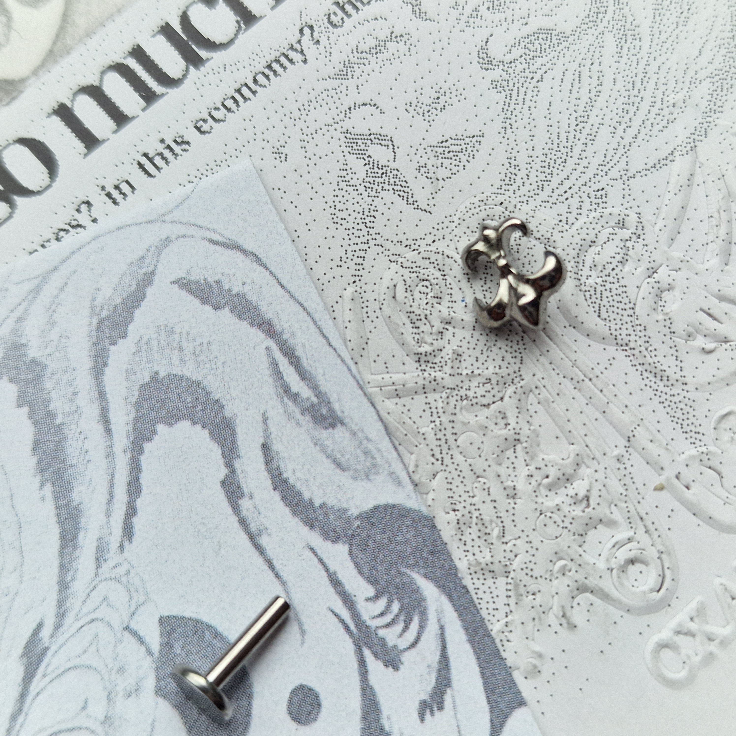 Silver Herald Cross Cartilage Stud Shield | Body Piercings Alt Jewellery